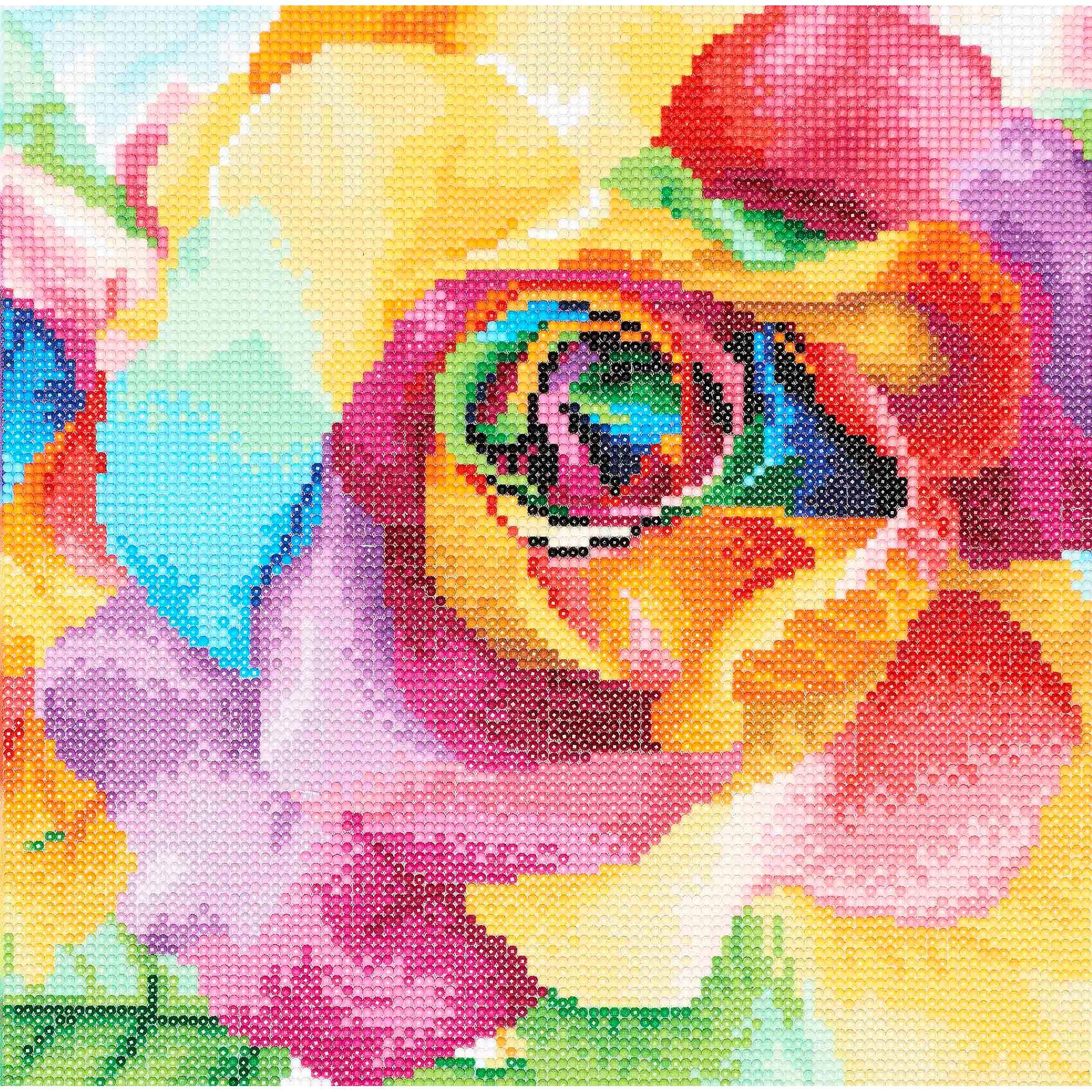 Diamond Art Kit 12 x 12 Intermediate Rainbow Roses