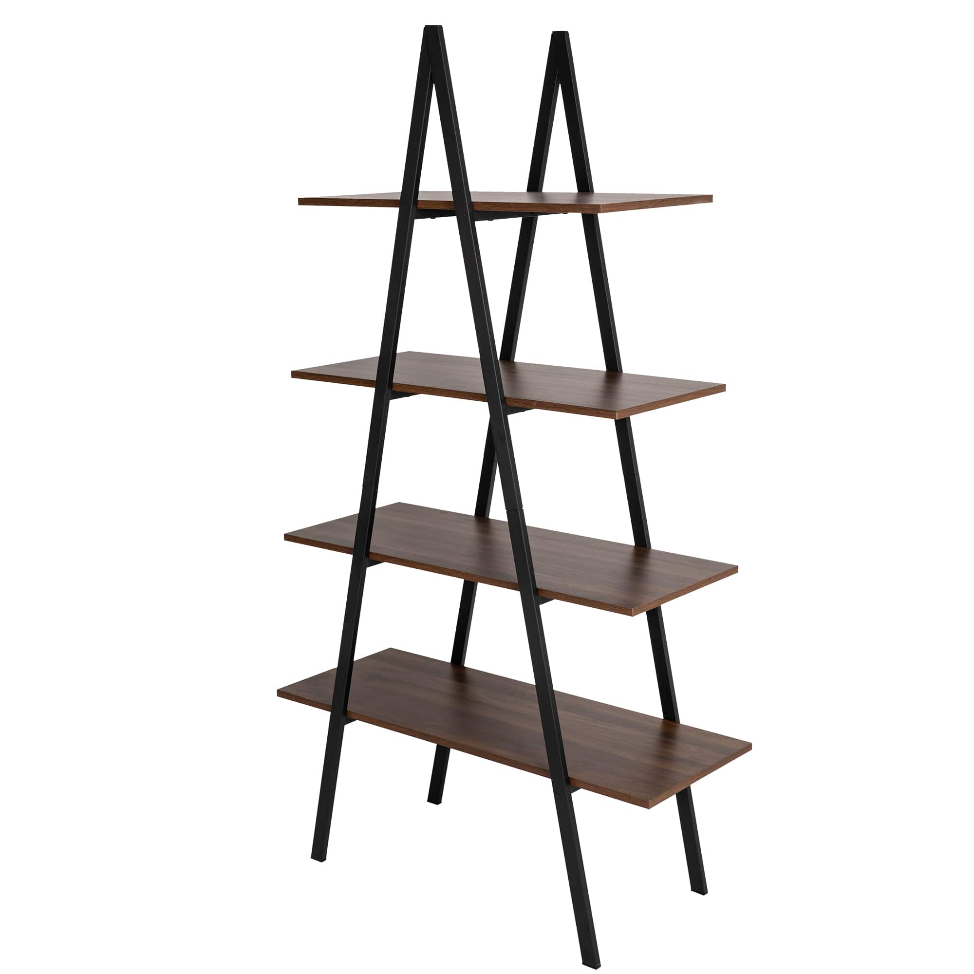 Glitzhome® 5.5ft. Modern Industrial 4-Tier A-Frame Open Ladder Bookshelf