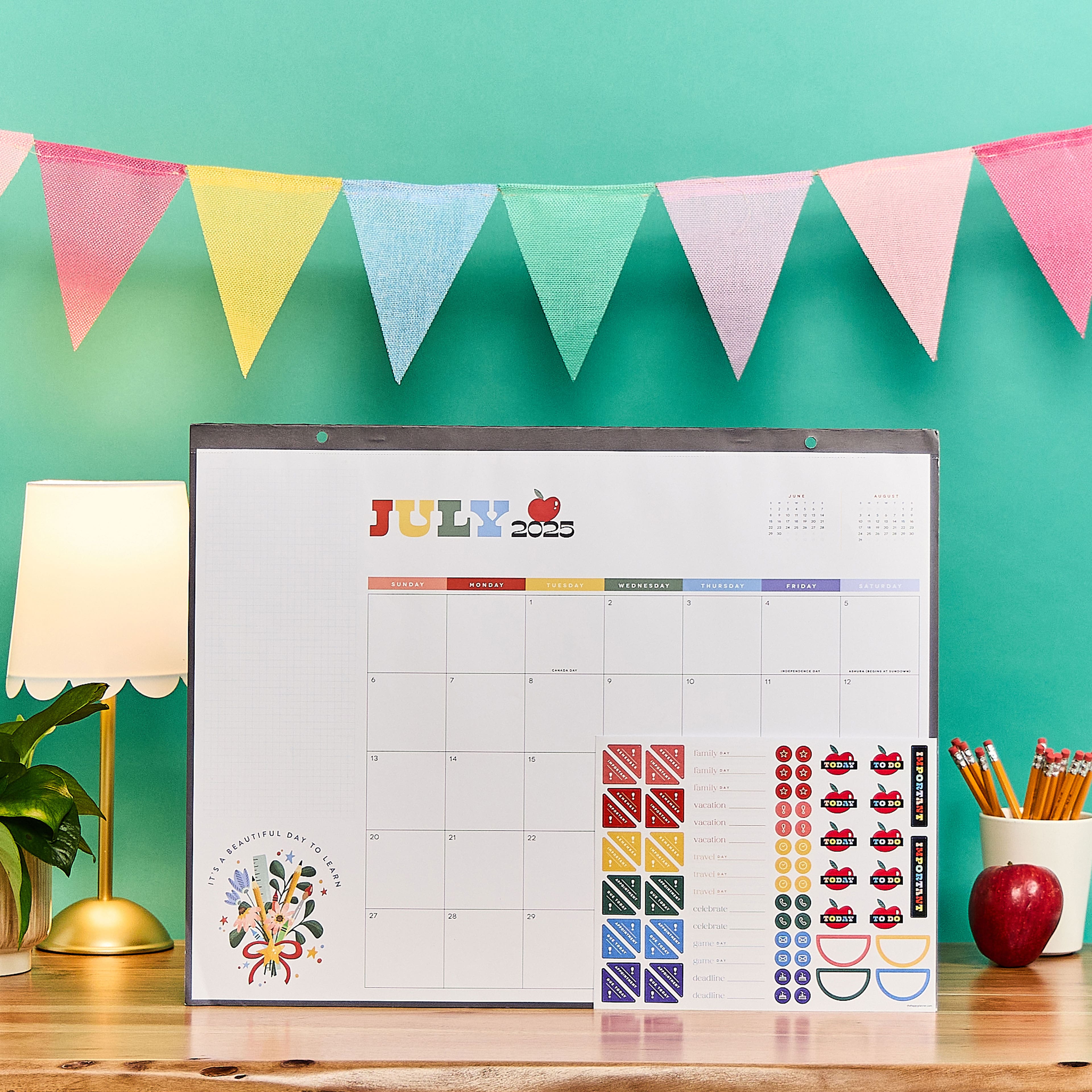 The Happy Planner&#xAE; Teachers Are Heroes 12-Month Teacher Desk Calendar