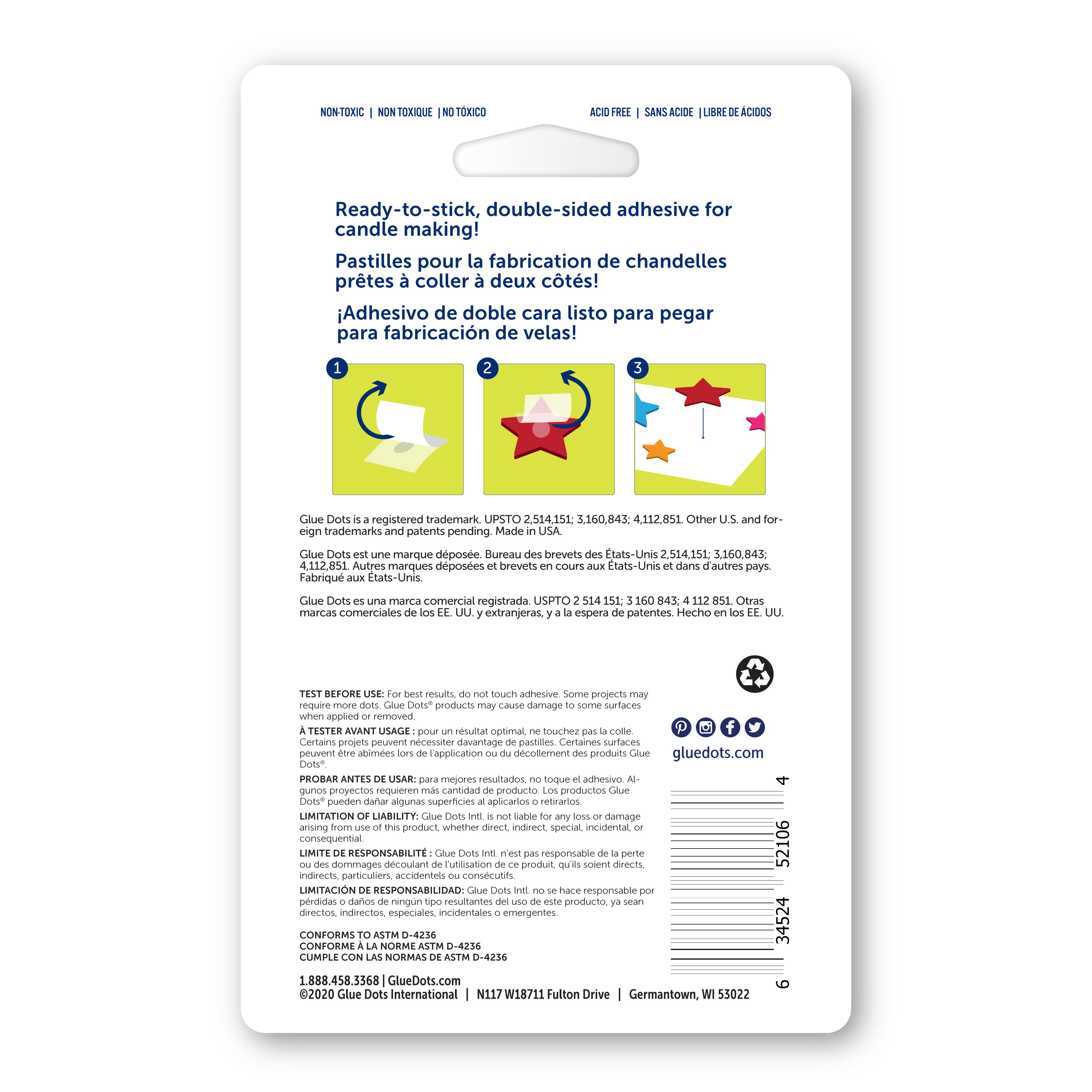 Mini pastilles adhésives Mini Dots de Glue Dots