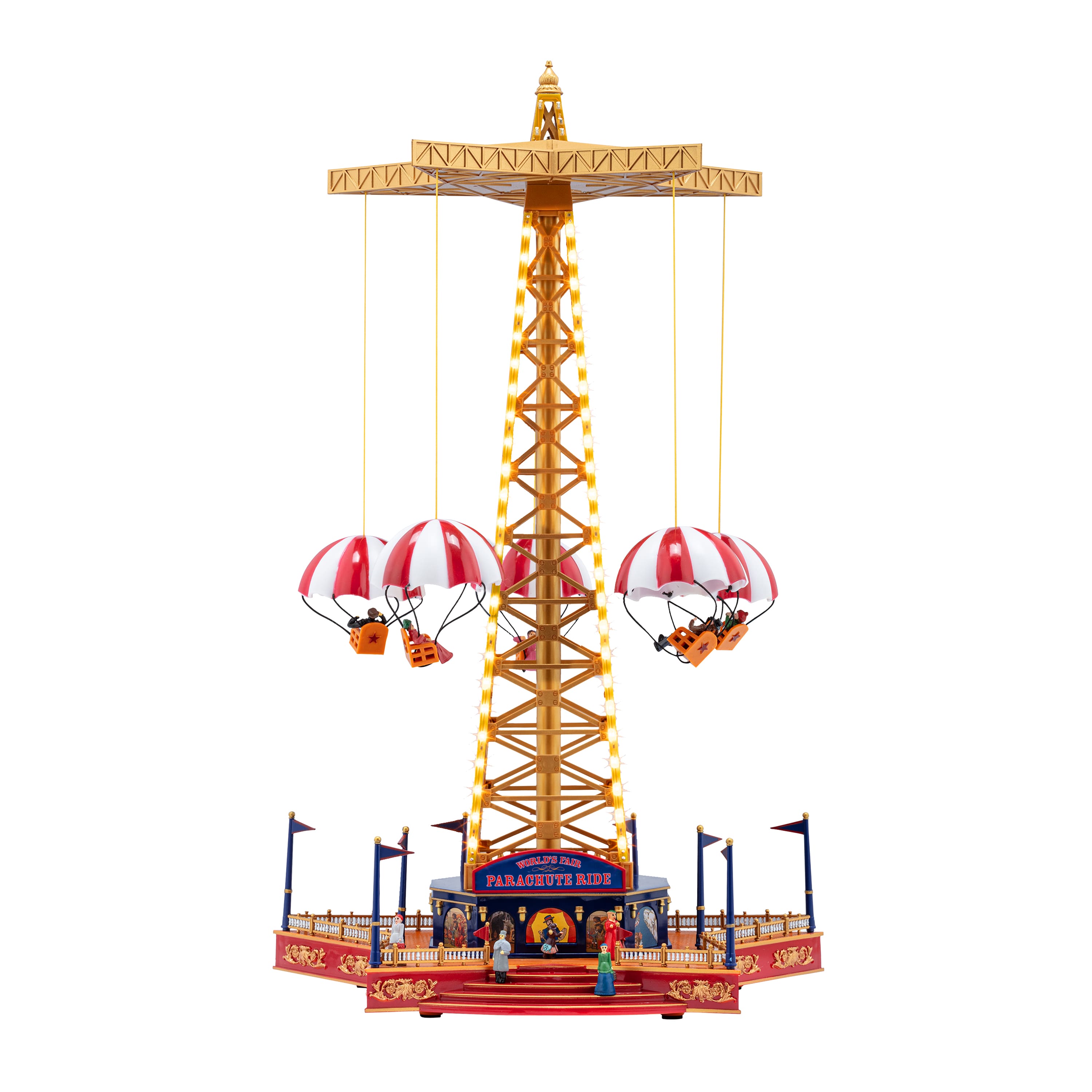 90th Anniversary Collection 18.5&#x22; Animated &#x26; Musical LED World&#x27;s Fair Parachute Ride Accent