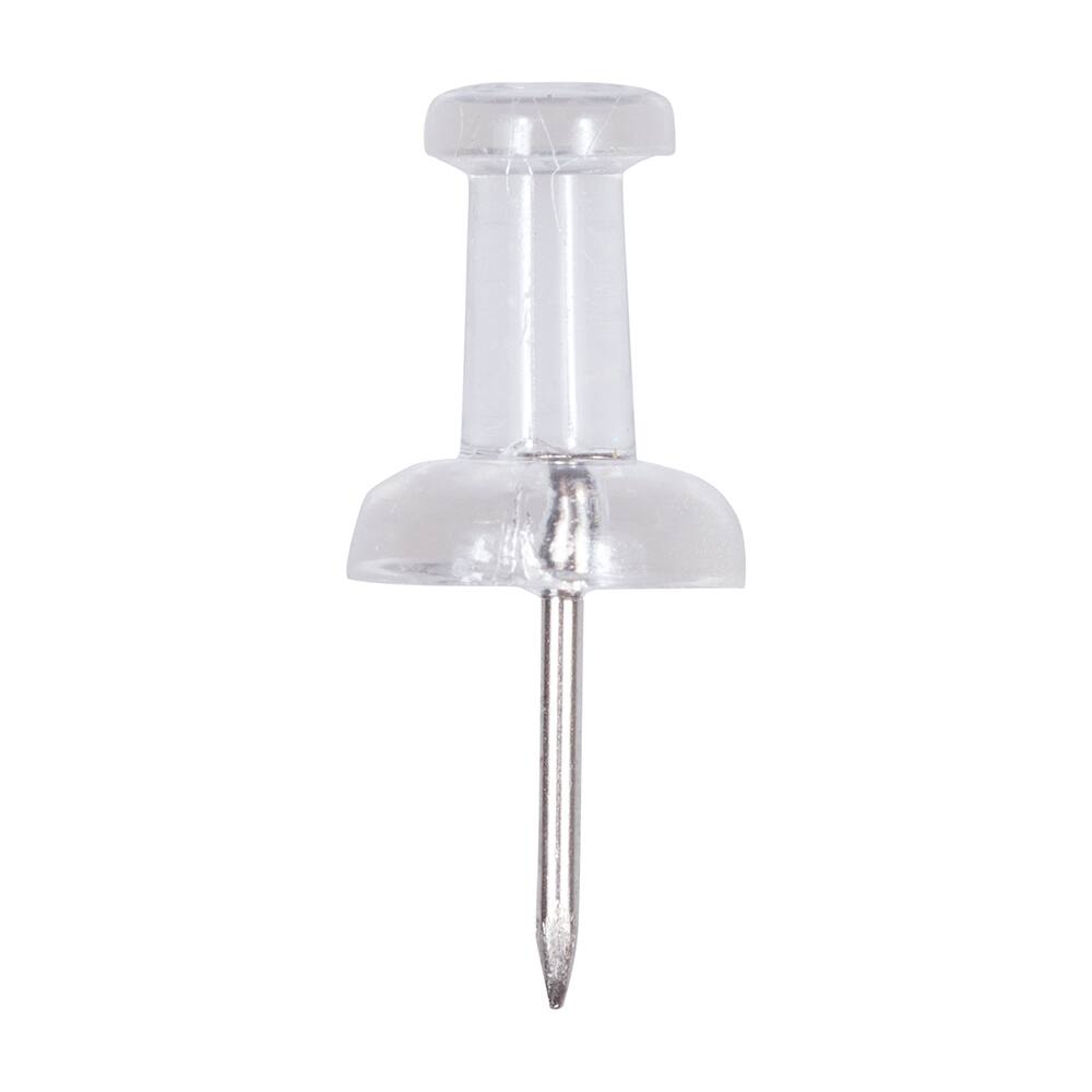 JAM Paper Clear Standard Push Pins, 2 Packs of 100