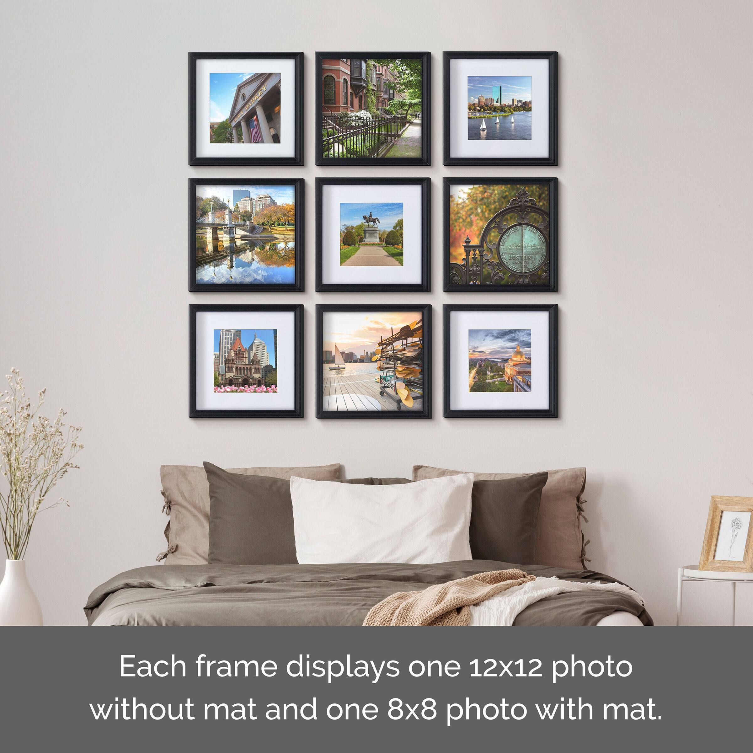 Melannco 9 Pack 8" x 8" Frame with Mat