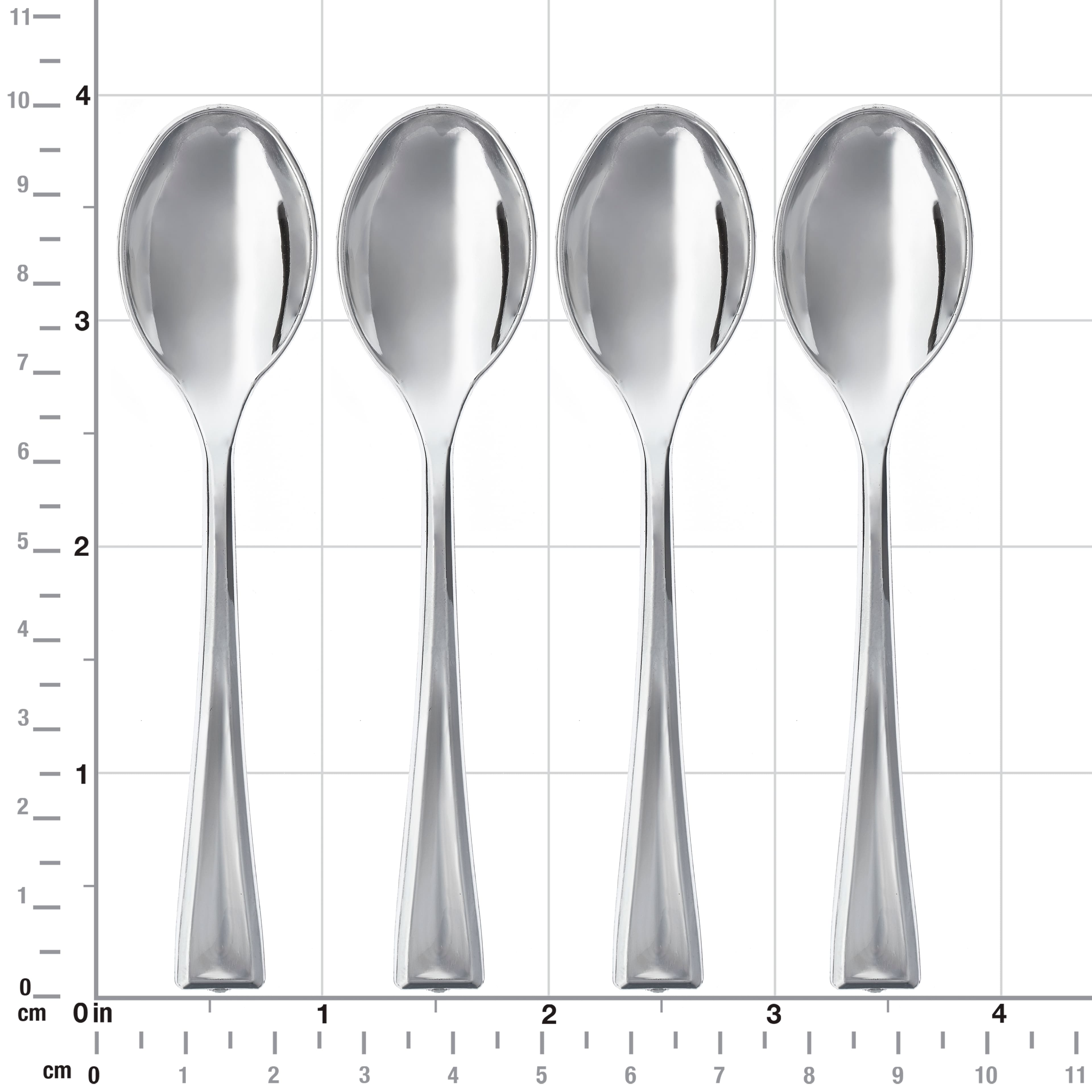 Silver Plastic Mini Spoons by Celebrate It&#x2122;, 24ct.