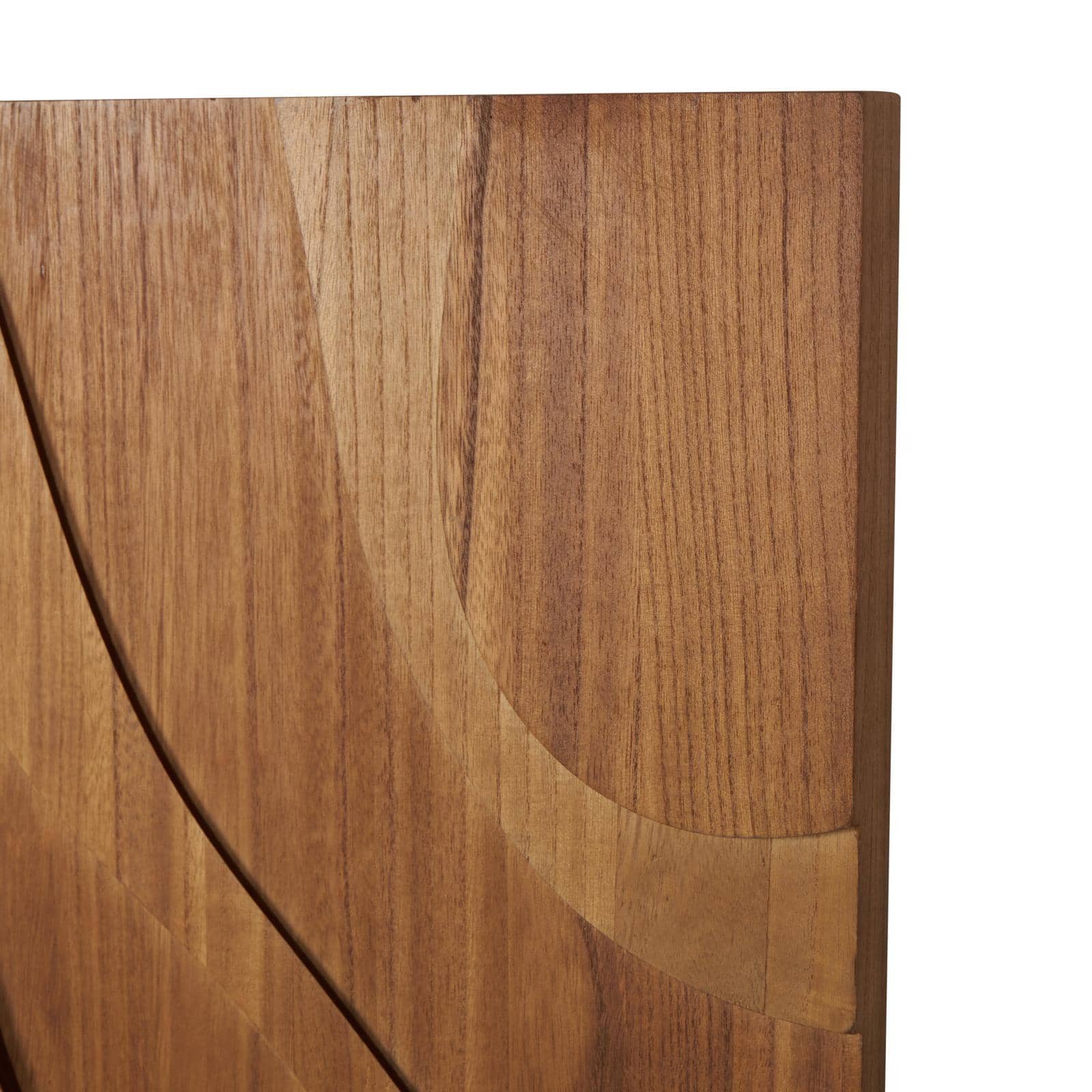 Brown Wooden Abstract Wavy Carved Wall Décor Set 