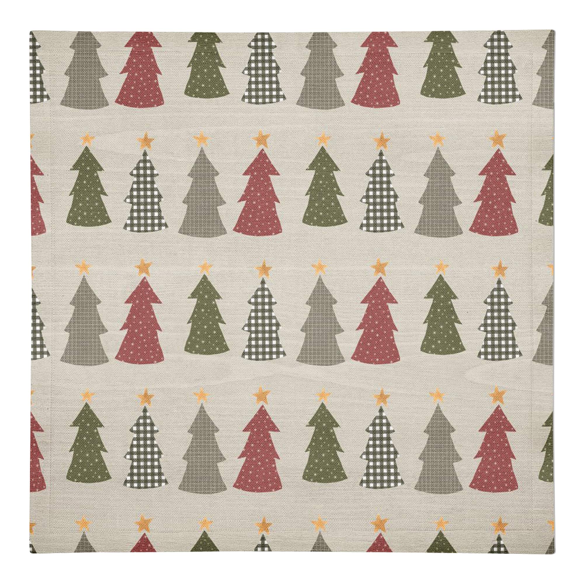 Cream Tree Pattern Cotton Twill Napkin