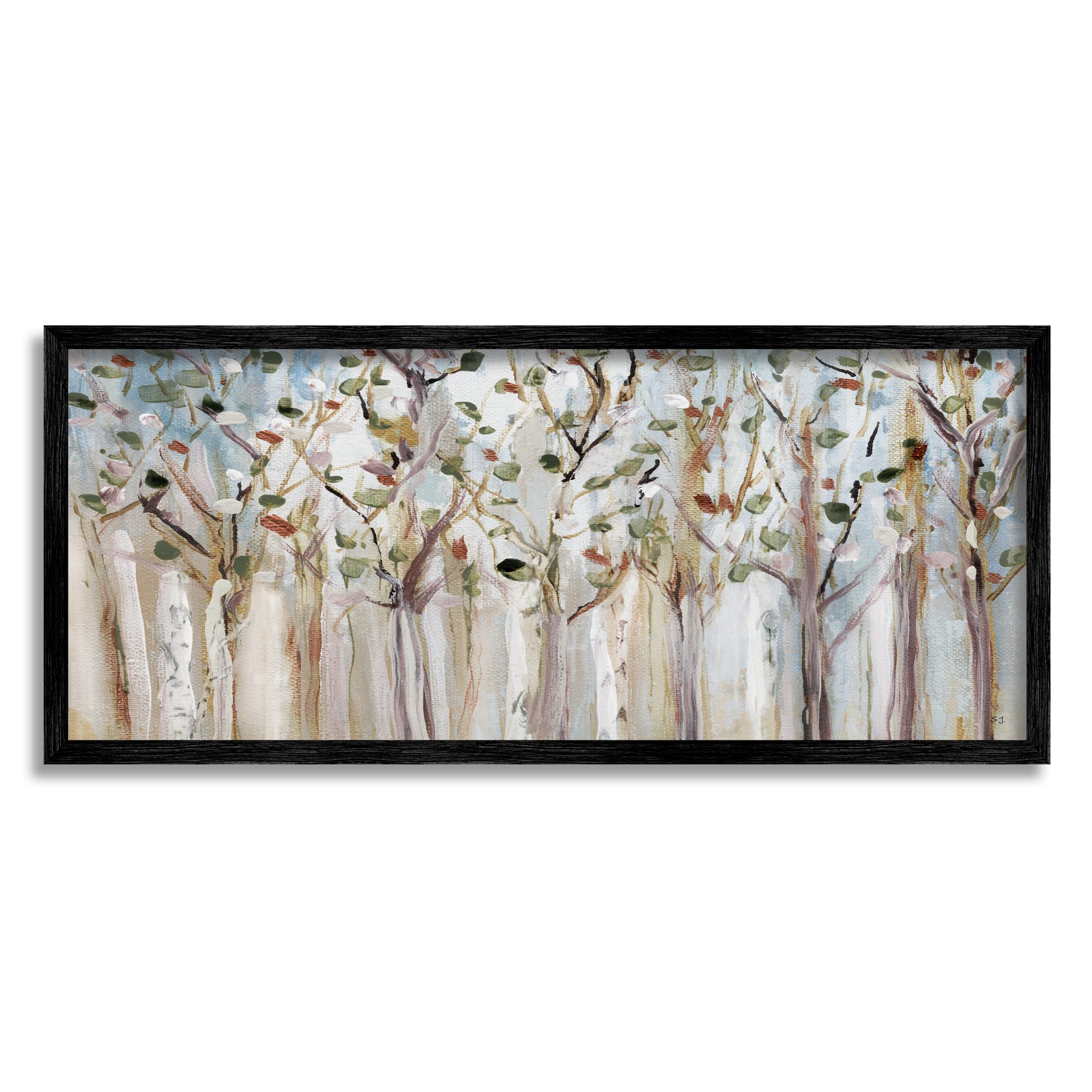 Stupell Industries Bare Branch Trees Birch Forest Fall Twigs Abstract Painting Framed Giclee Art