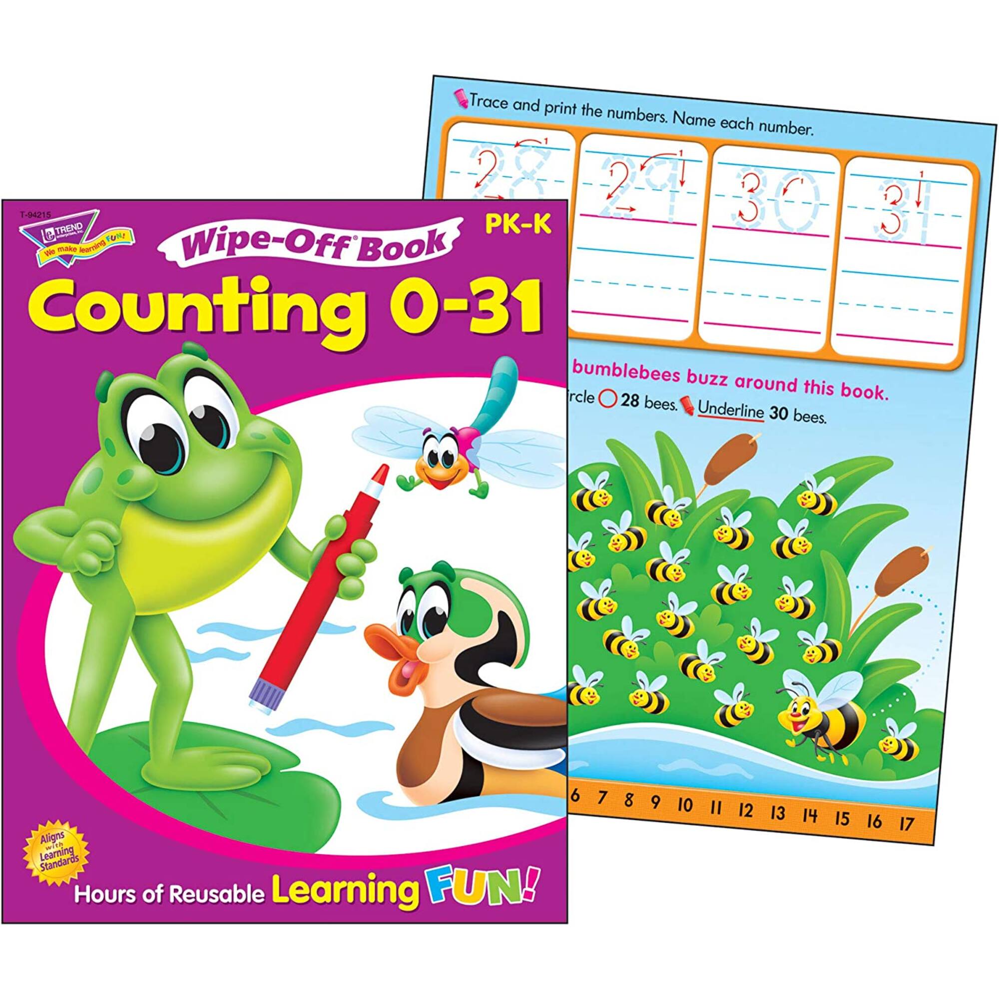 Trend Enterprises® Counting & Mazes Reusable Books & Crayons Set