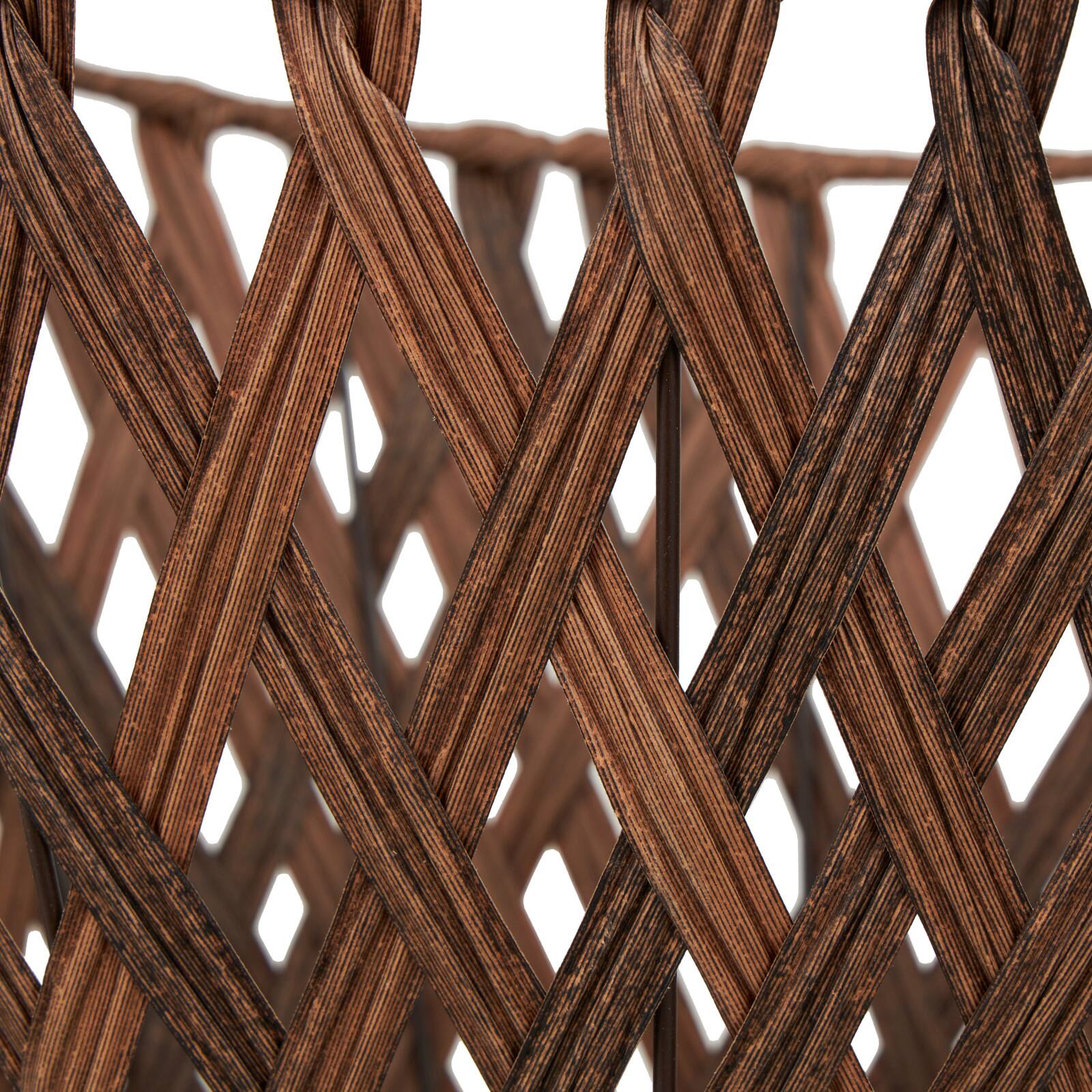 21" Bronze Plastic Rattan Geometric Woven Storage Basket