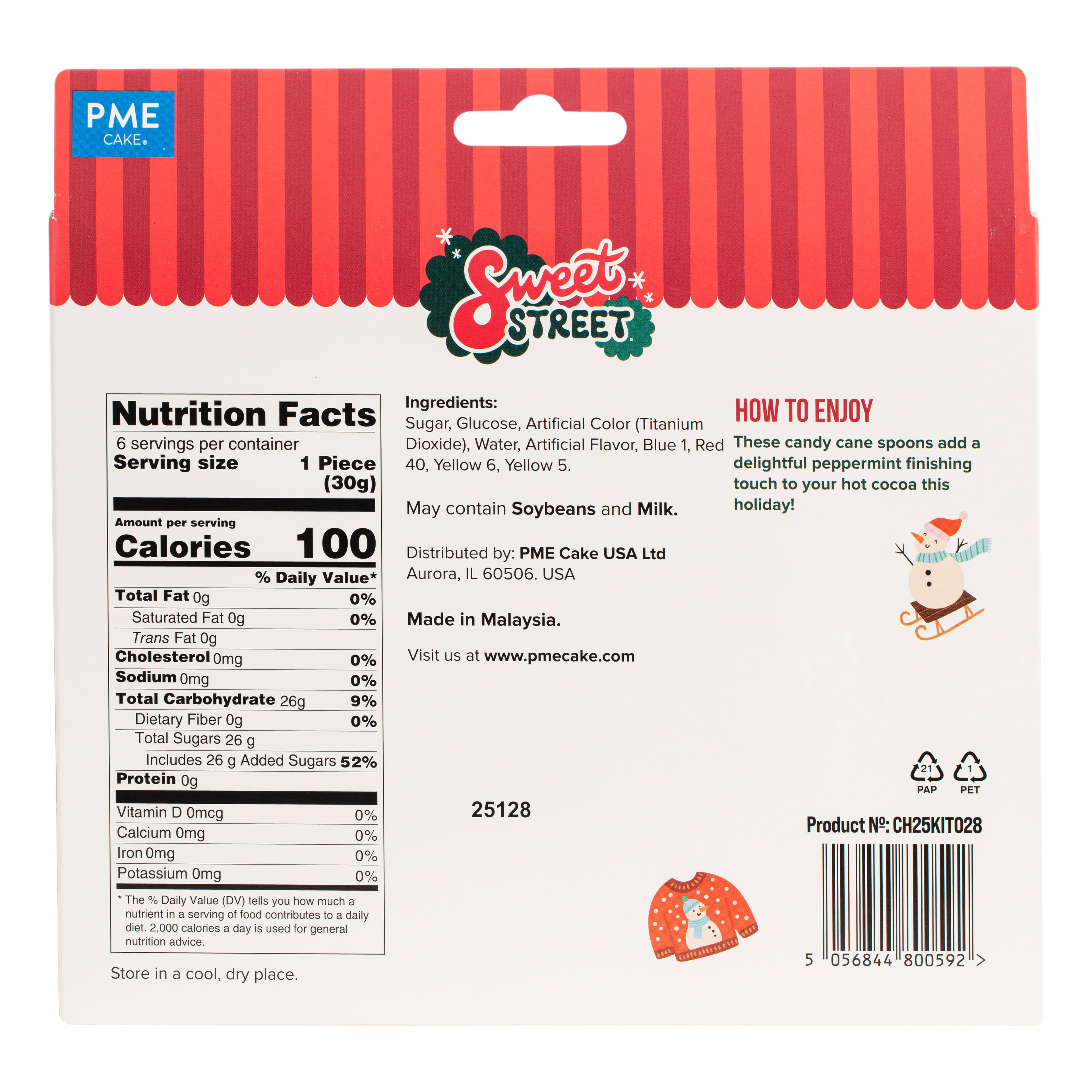 PME Cake Sweet Street® Snowman Candy Cane Spoons, 6ct.