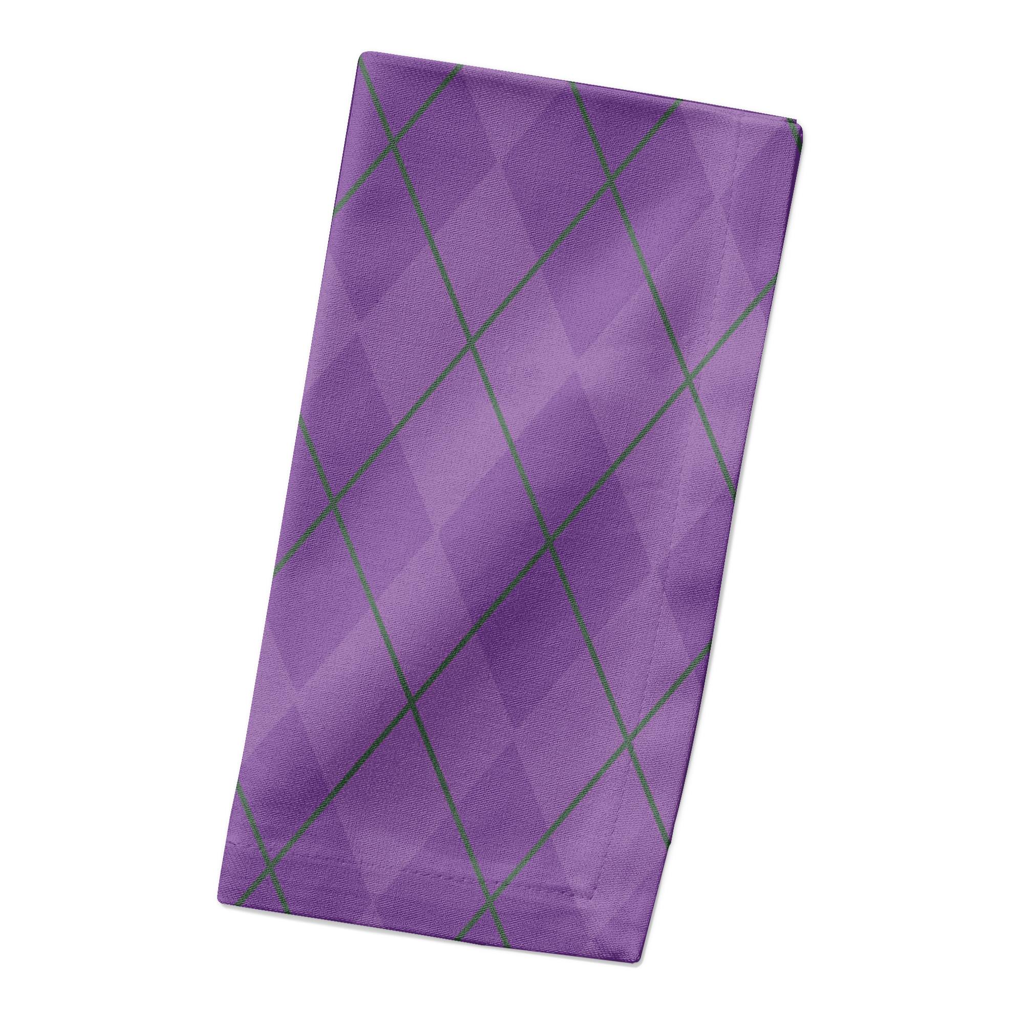 Simple Purple Argyle Mardi Gras Napkin