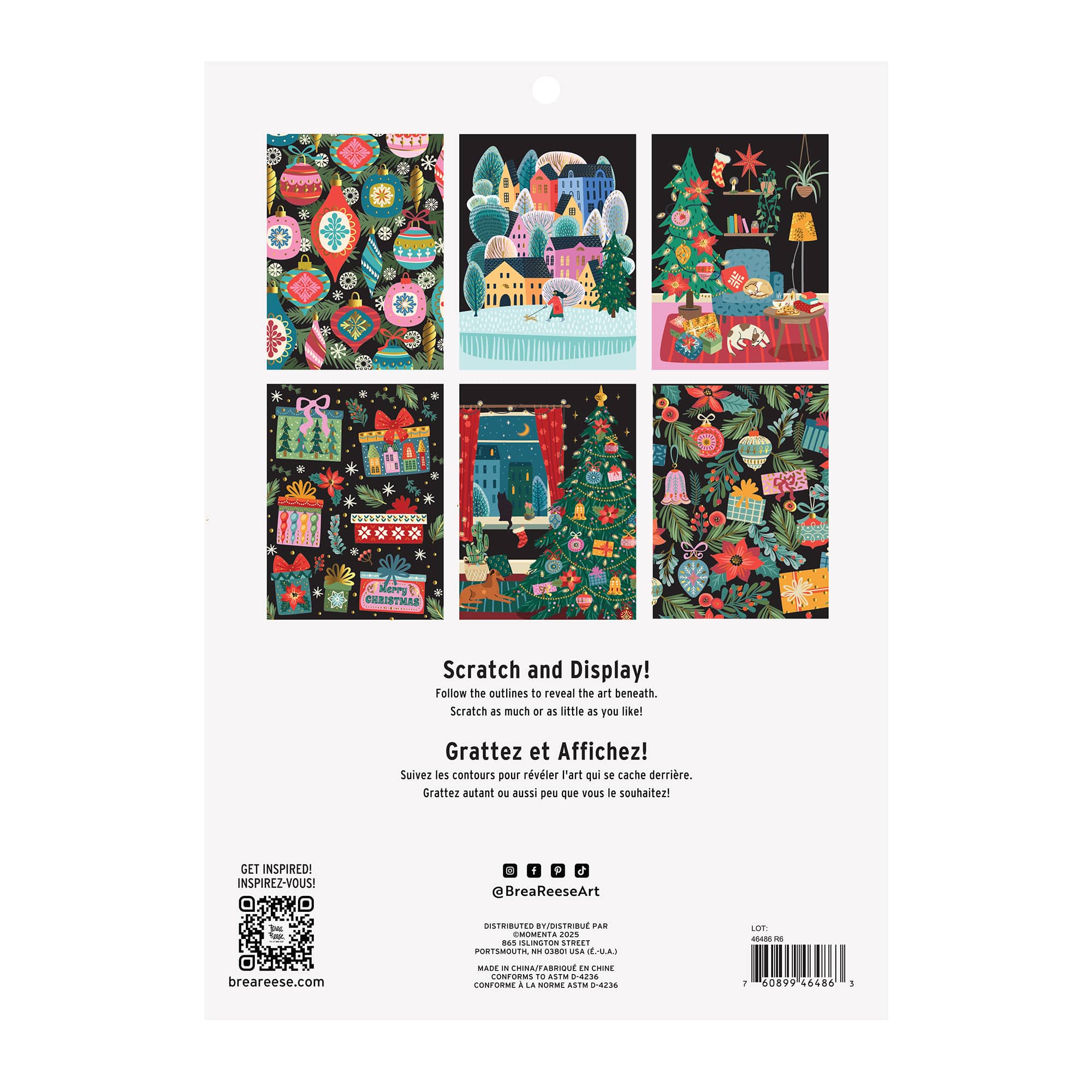 Brea Reese&#x2122; 9&#x22; x 12&#x22; Modern Christmas Scratch Art Paper Pad