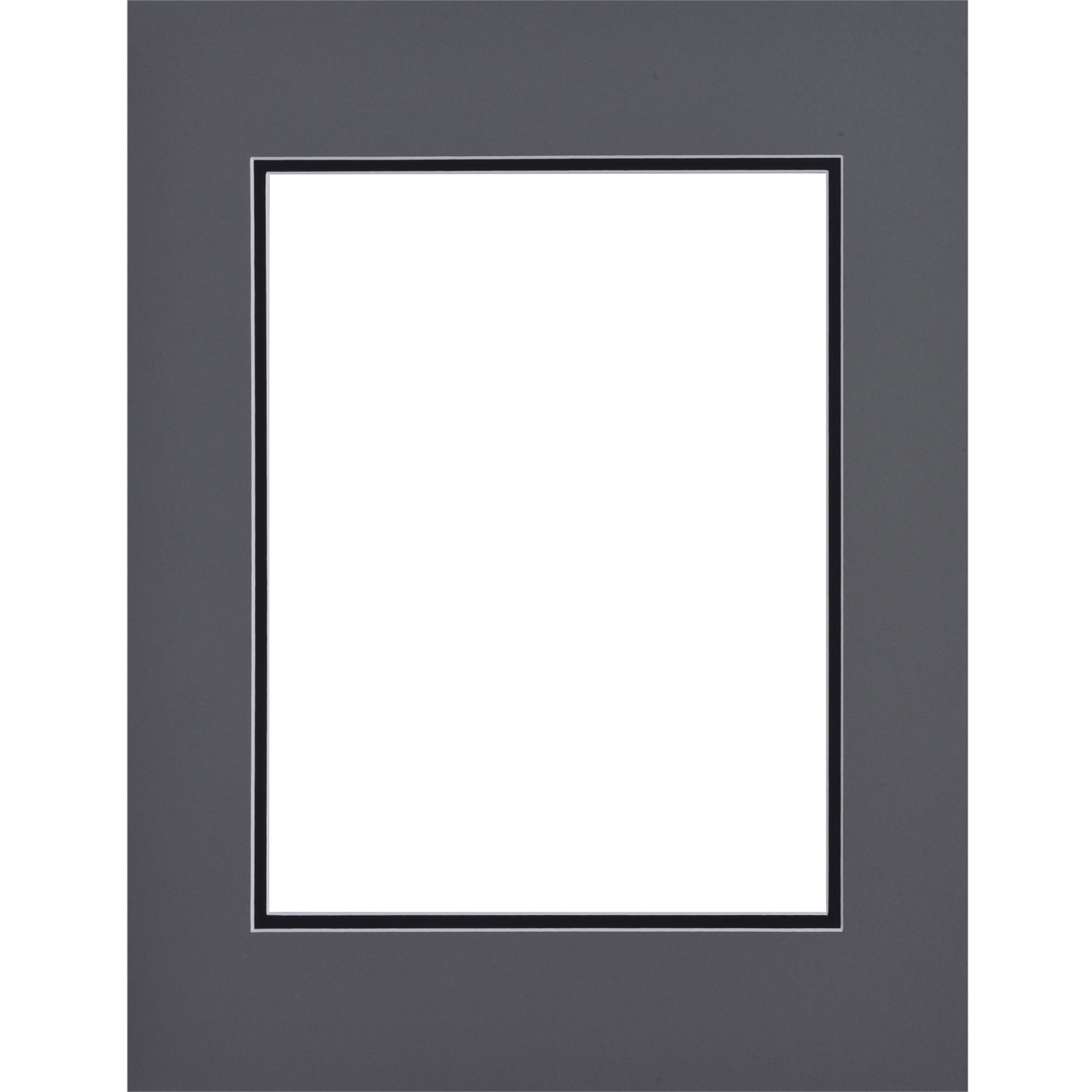 16&#x22; x 20&#x22; Zinc Grey &#x26; Black Double Mat by Studio D&#xE9;cor&#xAE;, 11&#x22; x 14&#x22; Opening Size