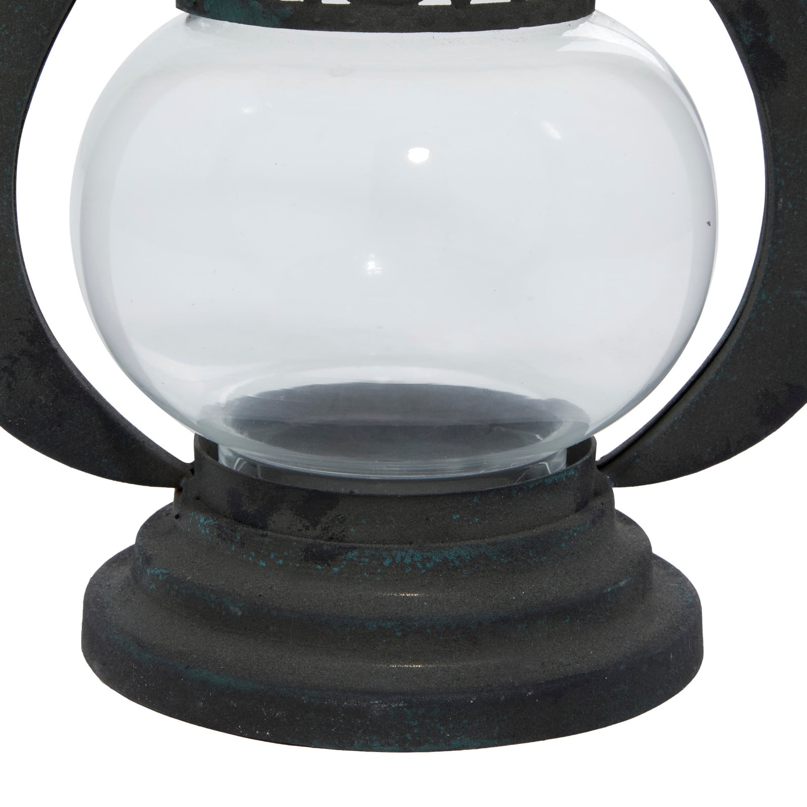 Black Iron Rustic Candle Holder Lantern, 9" x 8" x 5"