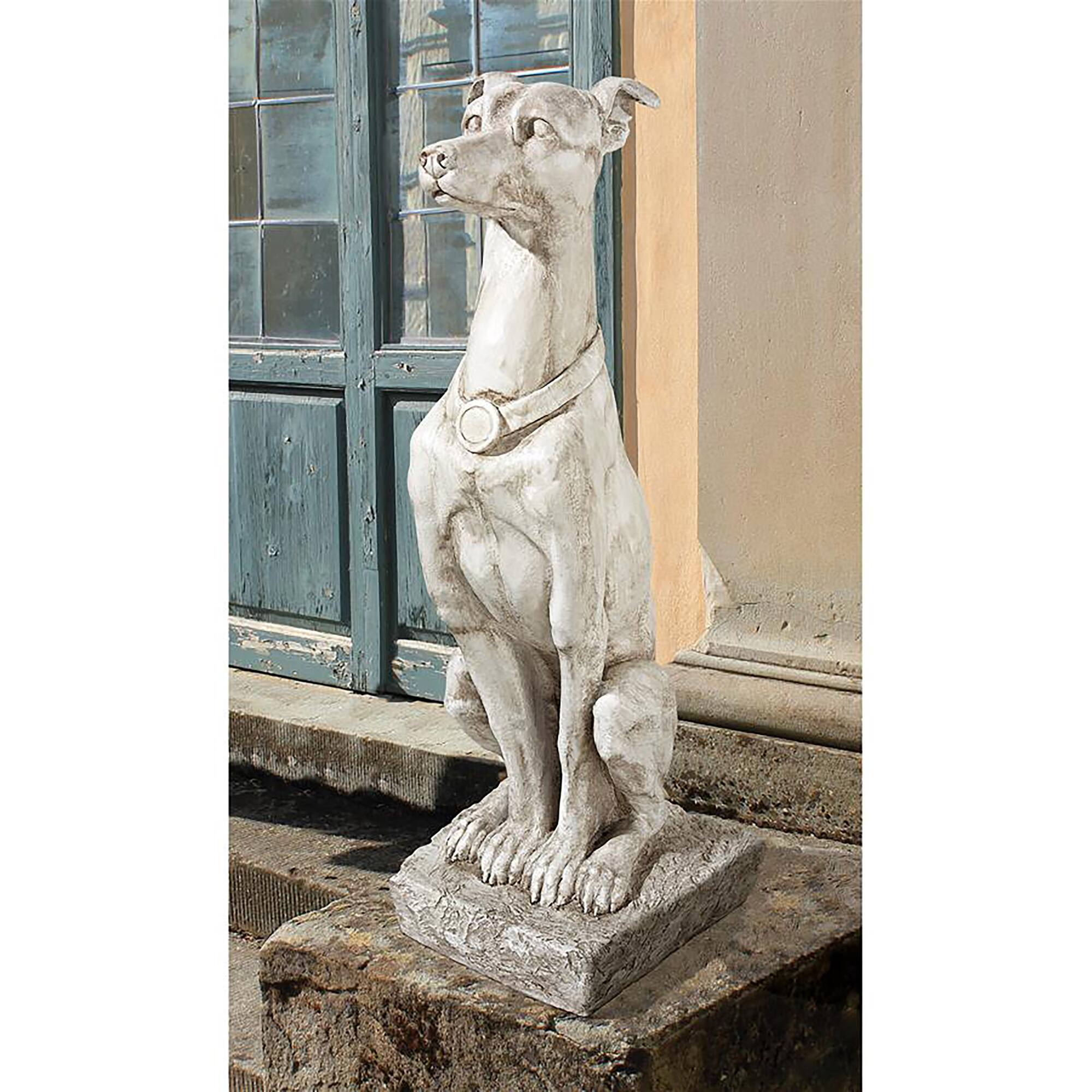 Design Toscano 30&#x22; Art Deco Whippet Greyhound Sentinel Dog Statue