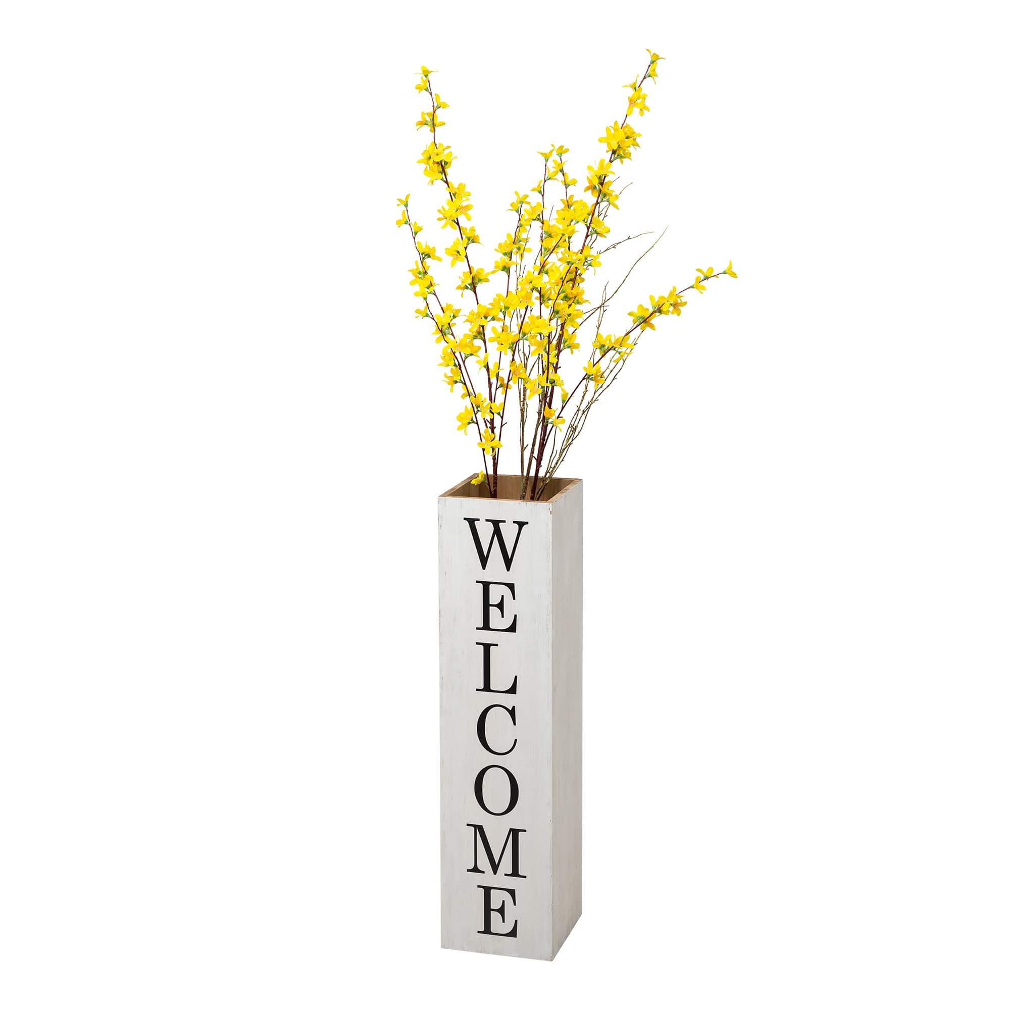 Glitzhome&#xAE; 30&#x22; Double Sided Whitewashed Wooden Porch Vase