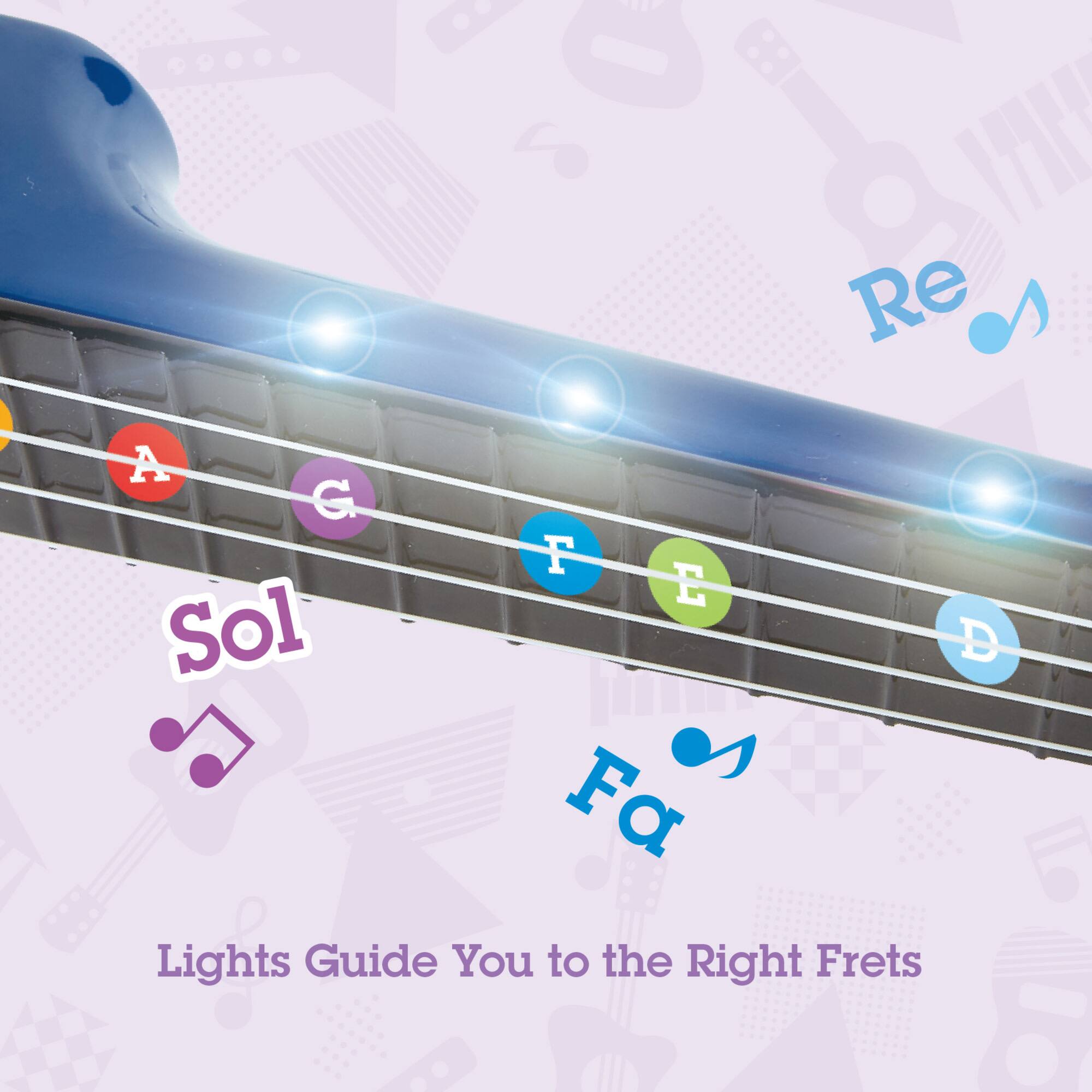 Hape Learn With Lights Blue Electronic Ukulele
