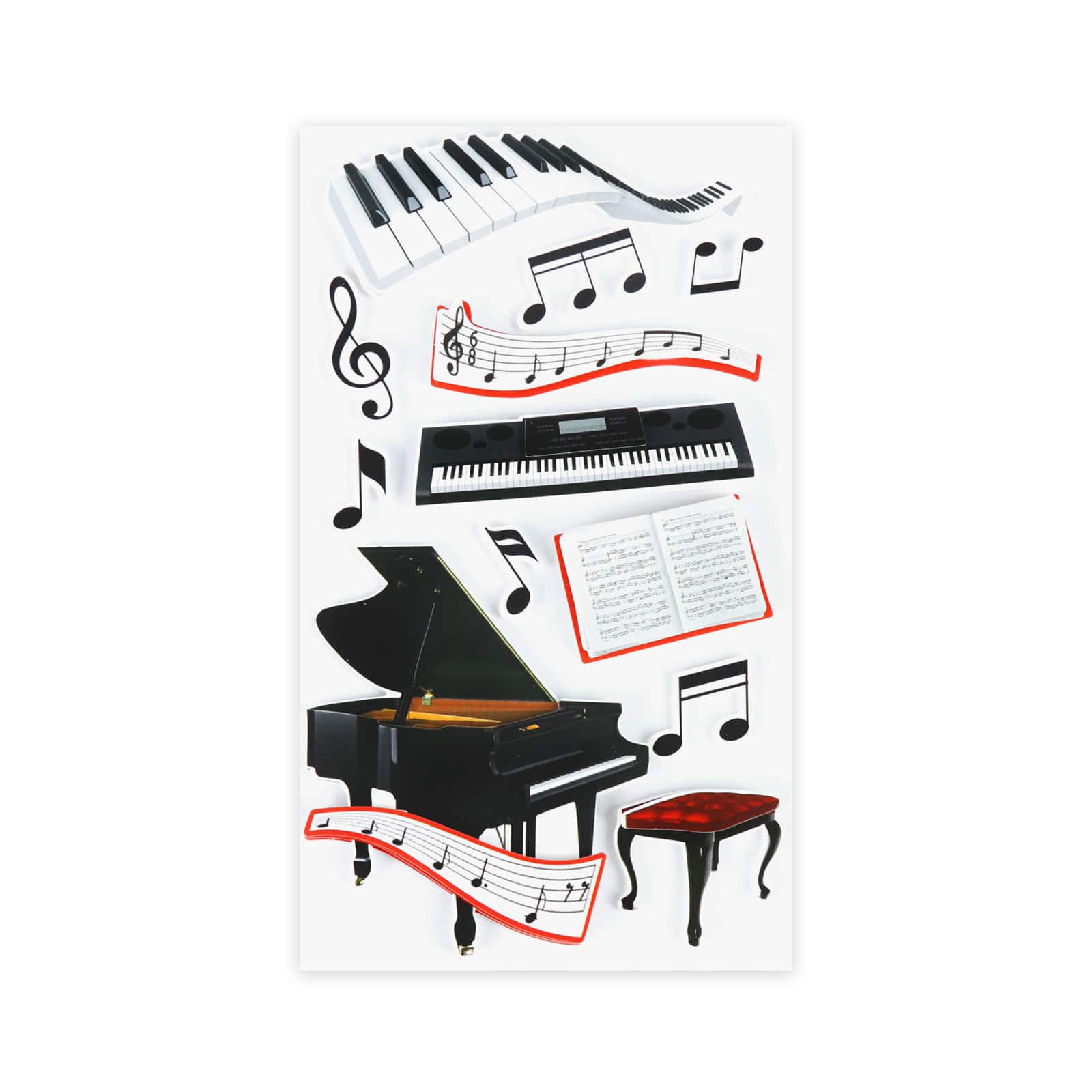 12 Pack: Piano Recital Dimensional Stickers by Recollections™