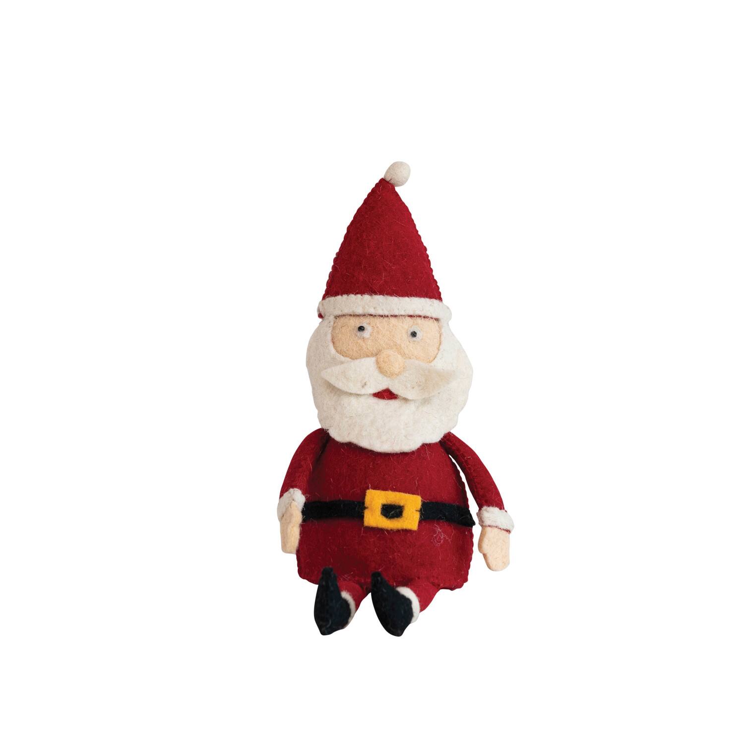 Hello Honey&#xAE; 9.5&#x22; Handmade Wool Felt Santa