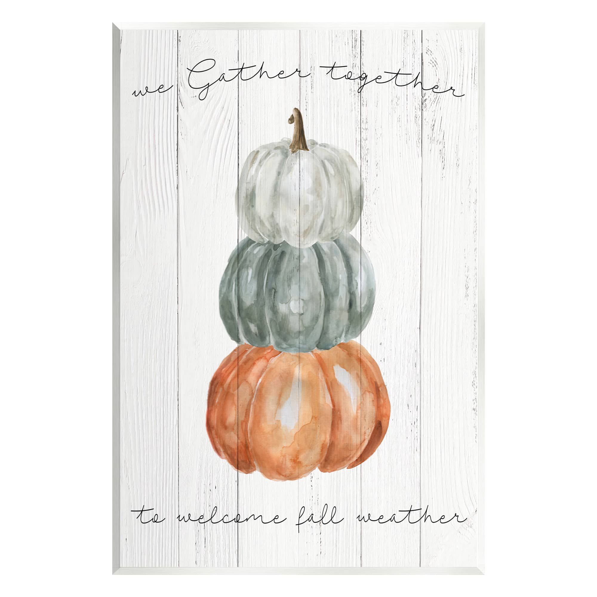 Stupell Industries Gather Together Fall Weather Pumpkins Wall Plaque Art