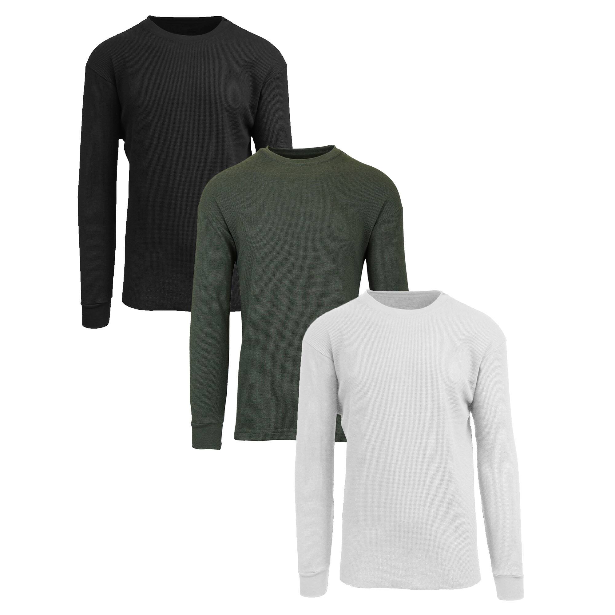 Galaxy by Harvic Long Sleeve Classic Men's Thermal Shirt Pack