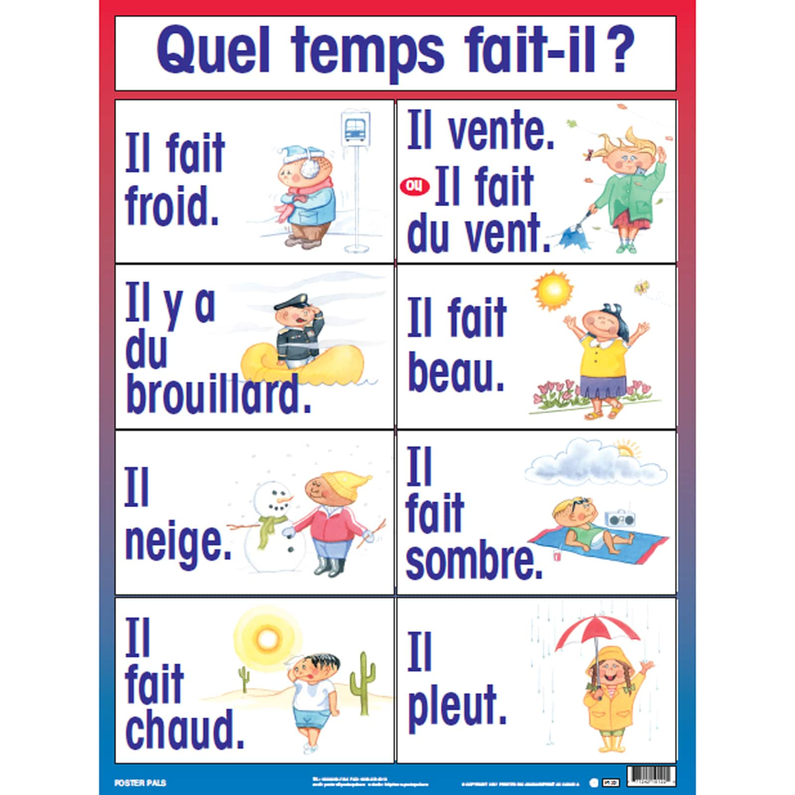 Poster Pals&#xAE; French Essential Classroom Posters, 7ct.