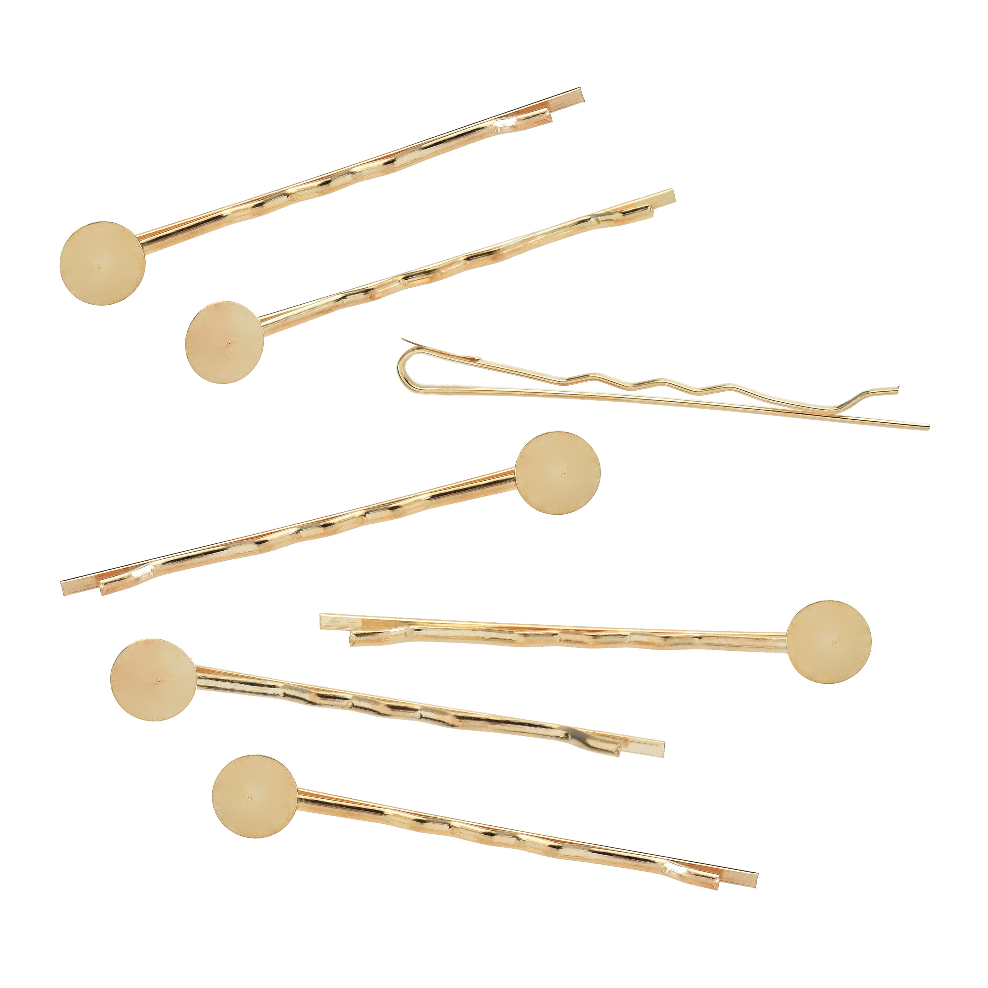 Bobby Pins with 8mm Circle Blanks, 25ct. by Bead Landing™