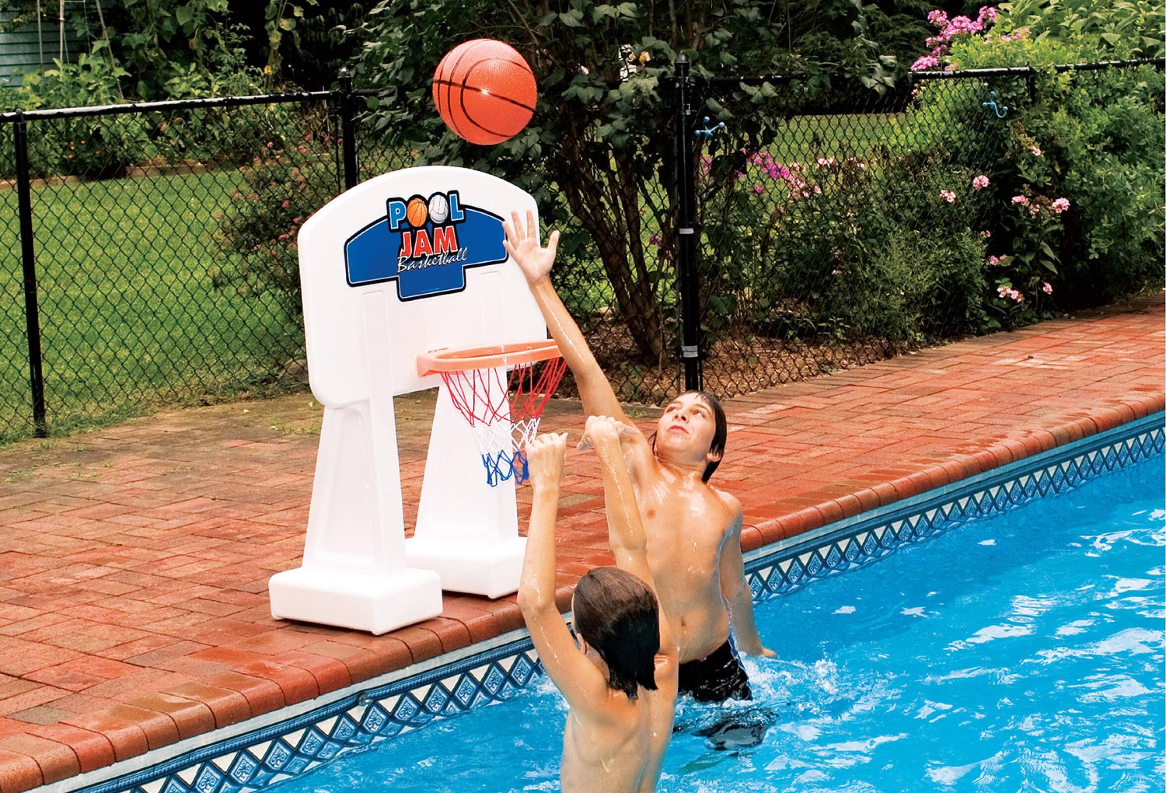 Swim Central 20ft. Pool Jam Basketball &#x26; Volleyball Swimming Pool Water Sports Combo Game