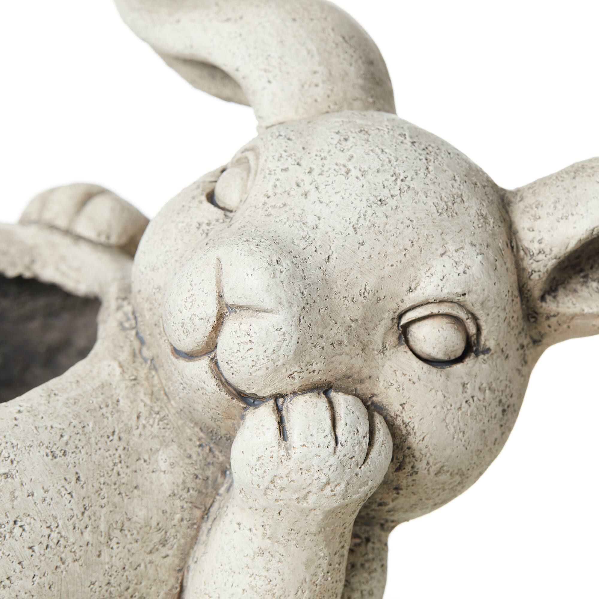 Glitzhome&#xAE; 14.25&#x22; Rabbit Statue Planter