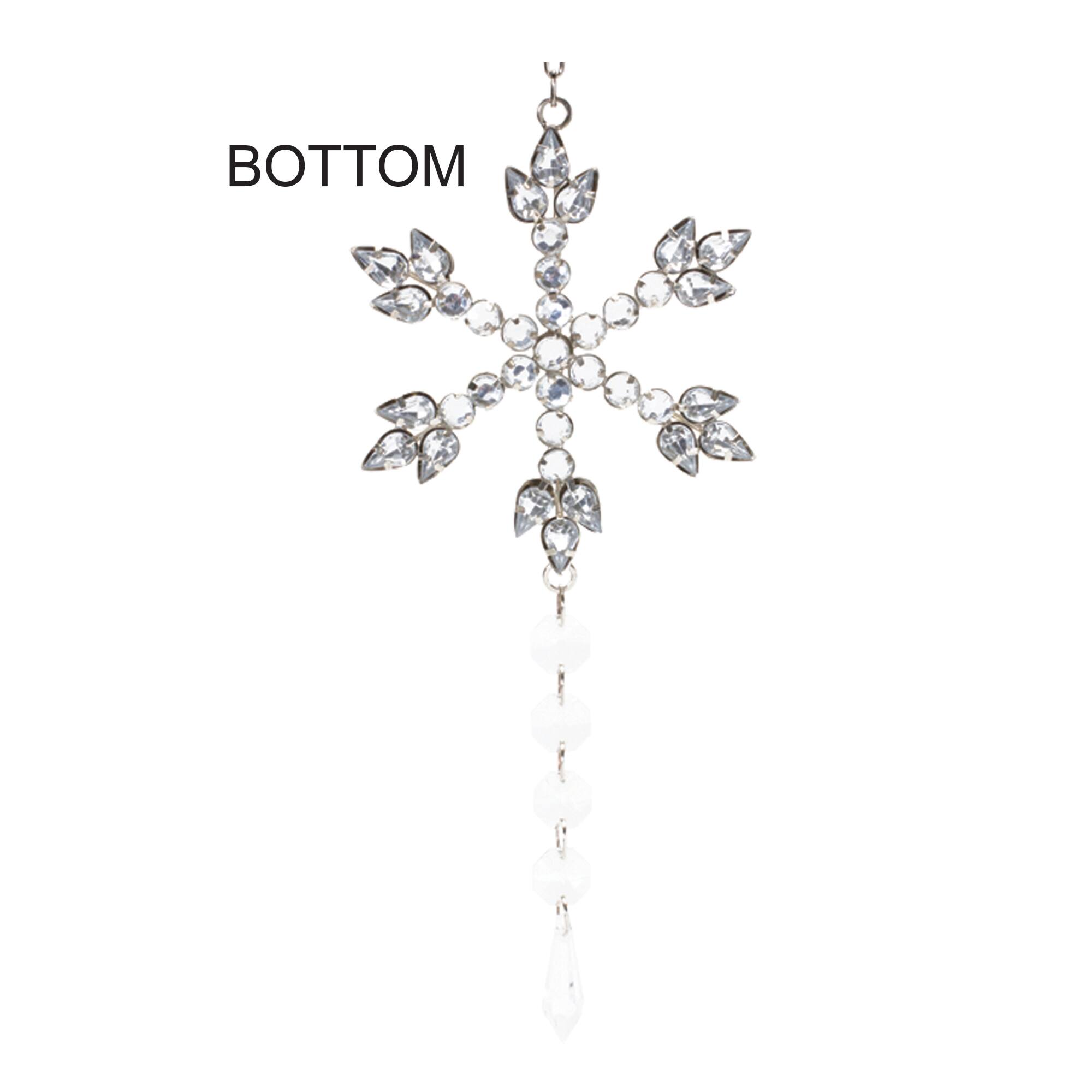 6ct. Jeweled Metal Snowflake Drop Ornament