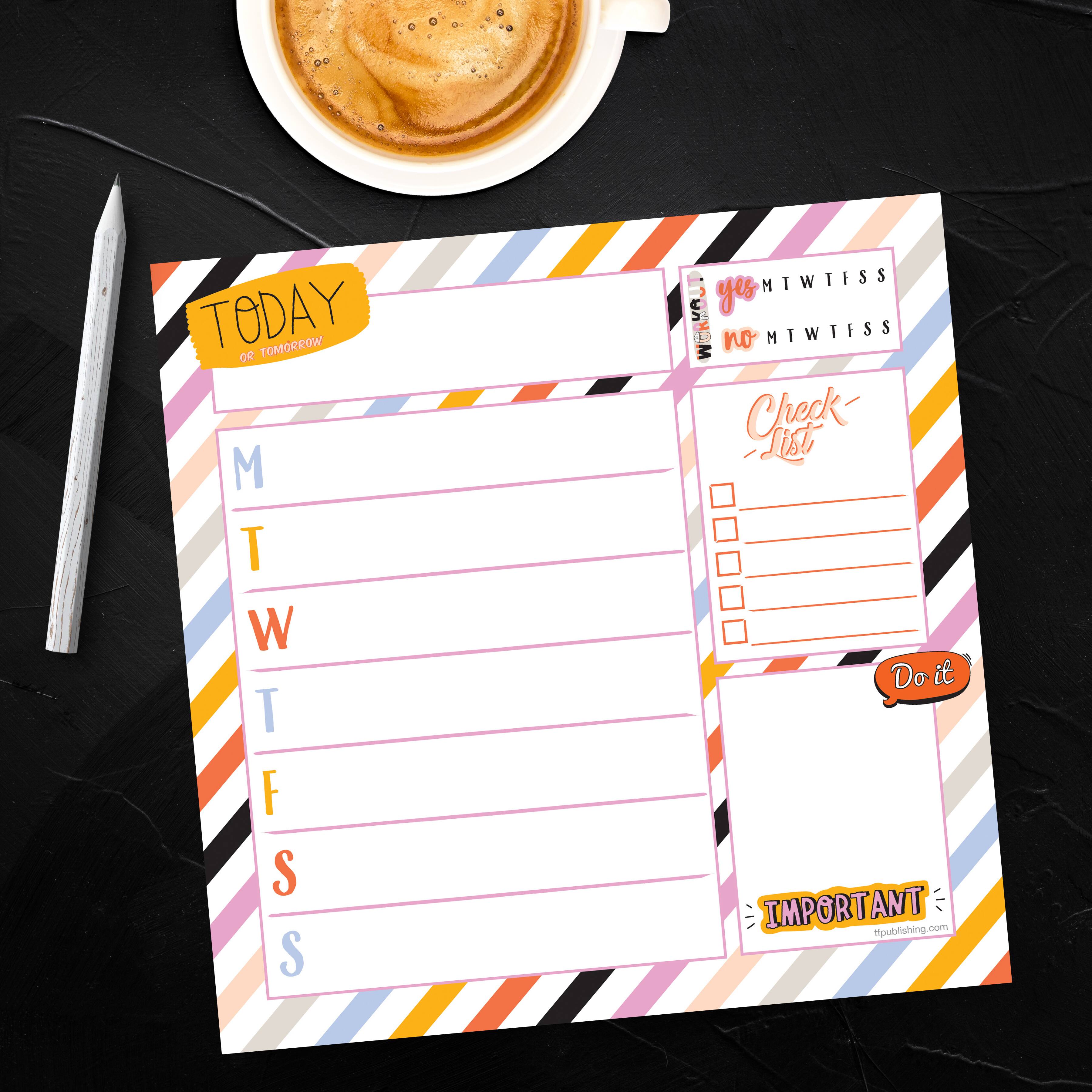TF Publishing Super Stripe Weekly Square Schedule Pad