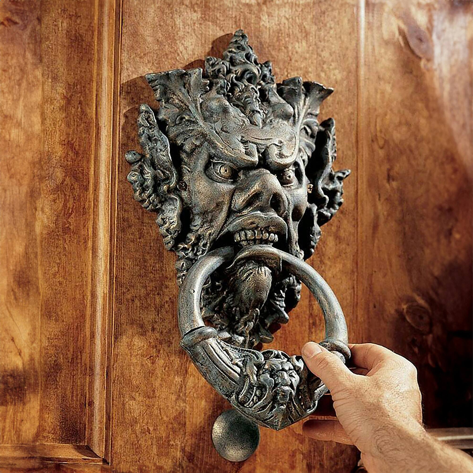 15&#x22; Vecchio Greenman Authentic Foundry Iron Door Knocker