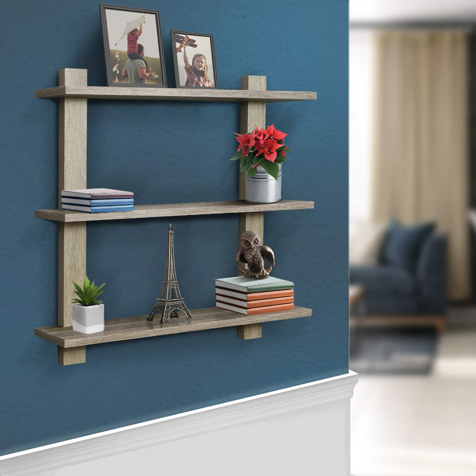 Sorbus 23.6&#x22; Triple Tier Floating Shelf