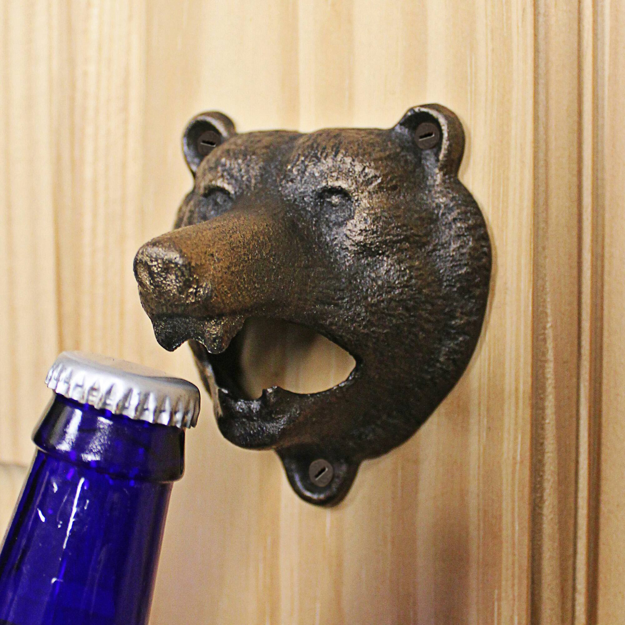 Design Toscano 3.5&#x22; Grizzly Bear of the Woods Cast Iron Bottle Opener, 2ct.