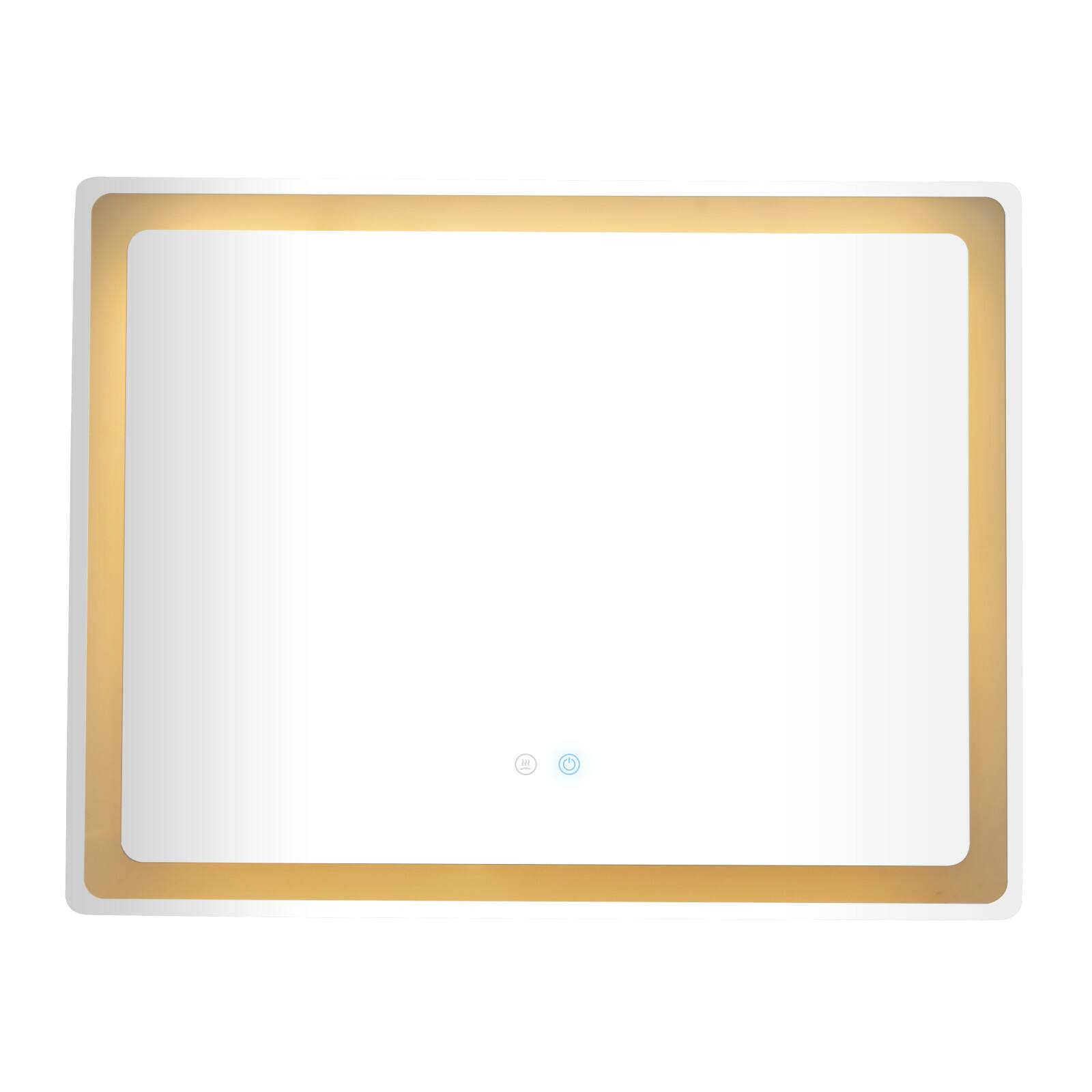Clear Glass Modern Anti Fog Mirror, 36&#x22; x 1&#x22; x 28&#x22;