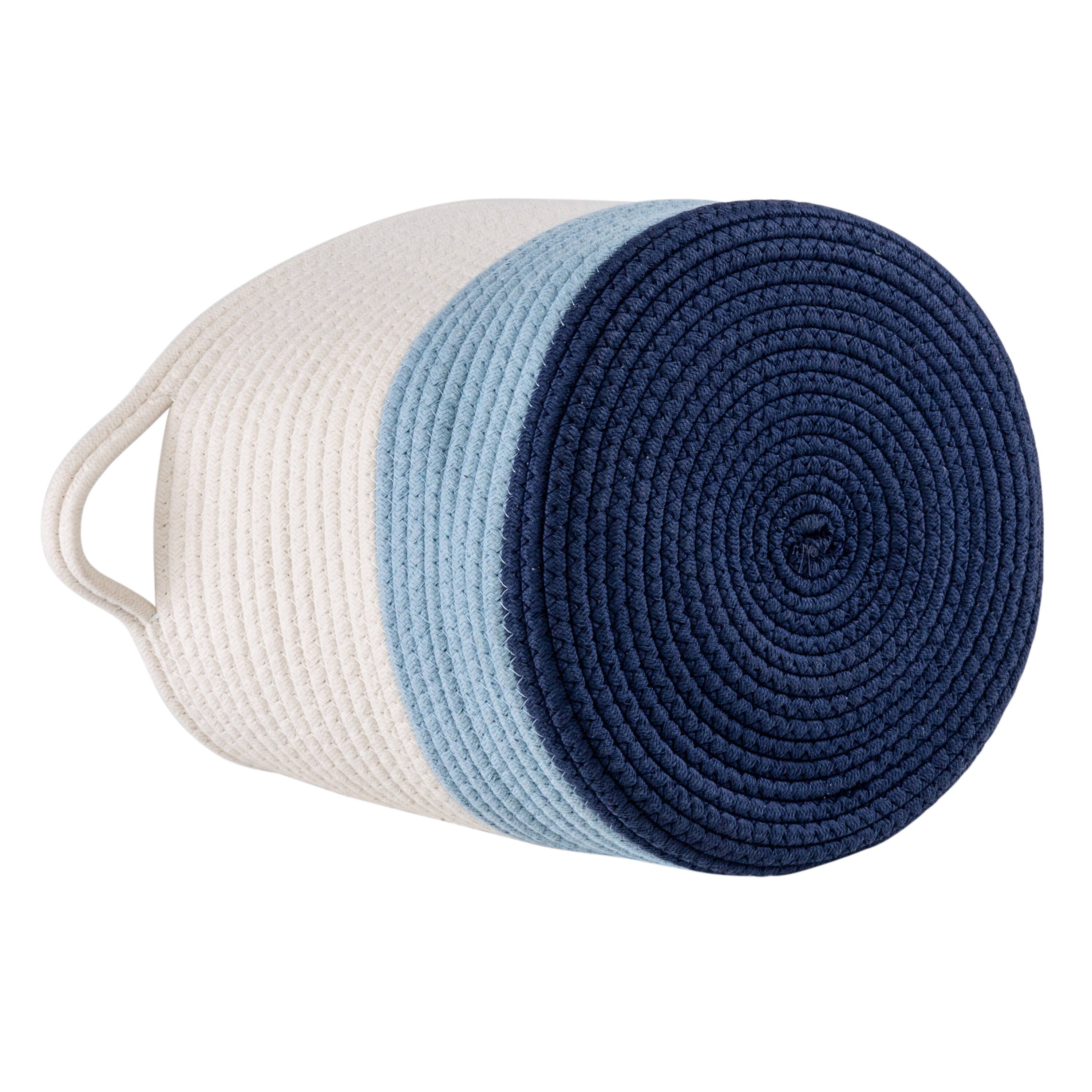 Honey Can Do Blue Ombré Nesting Cotton Rope Storage Basket Set