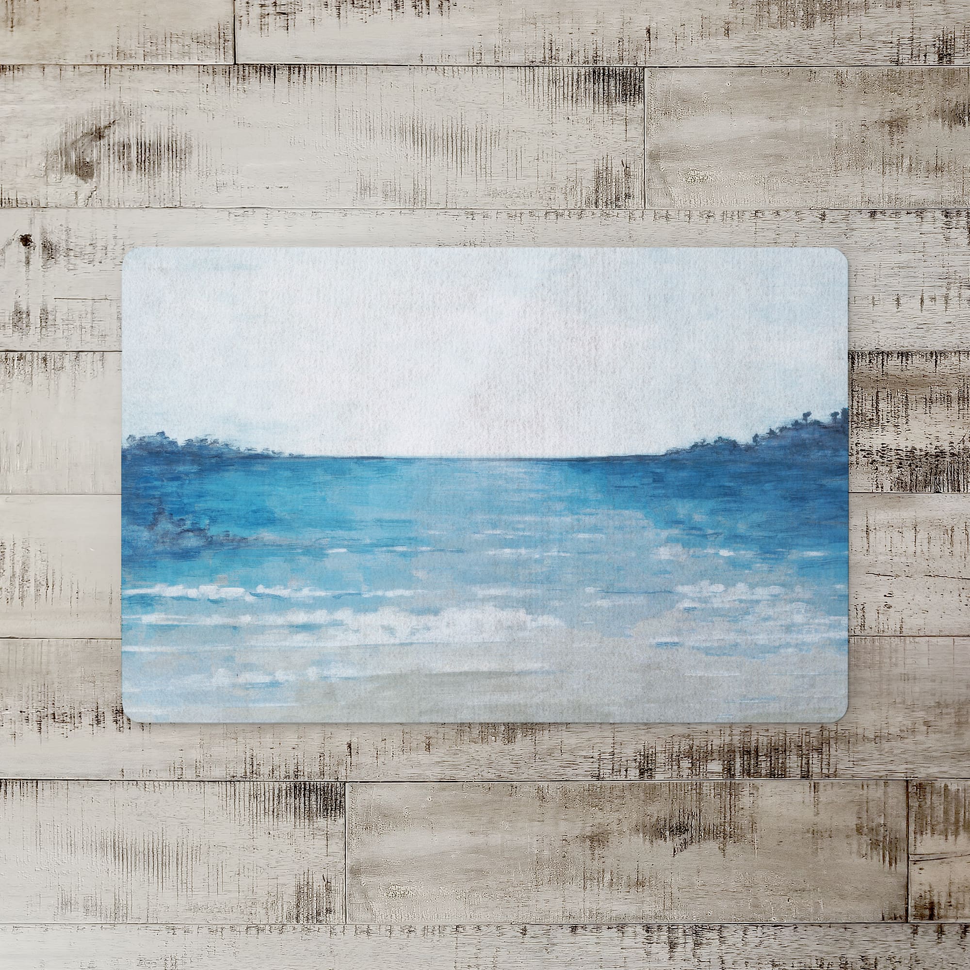Blue Beach Horizon Floor Mat