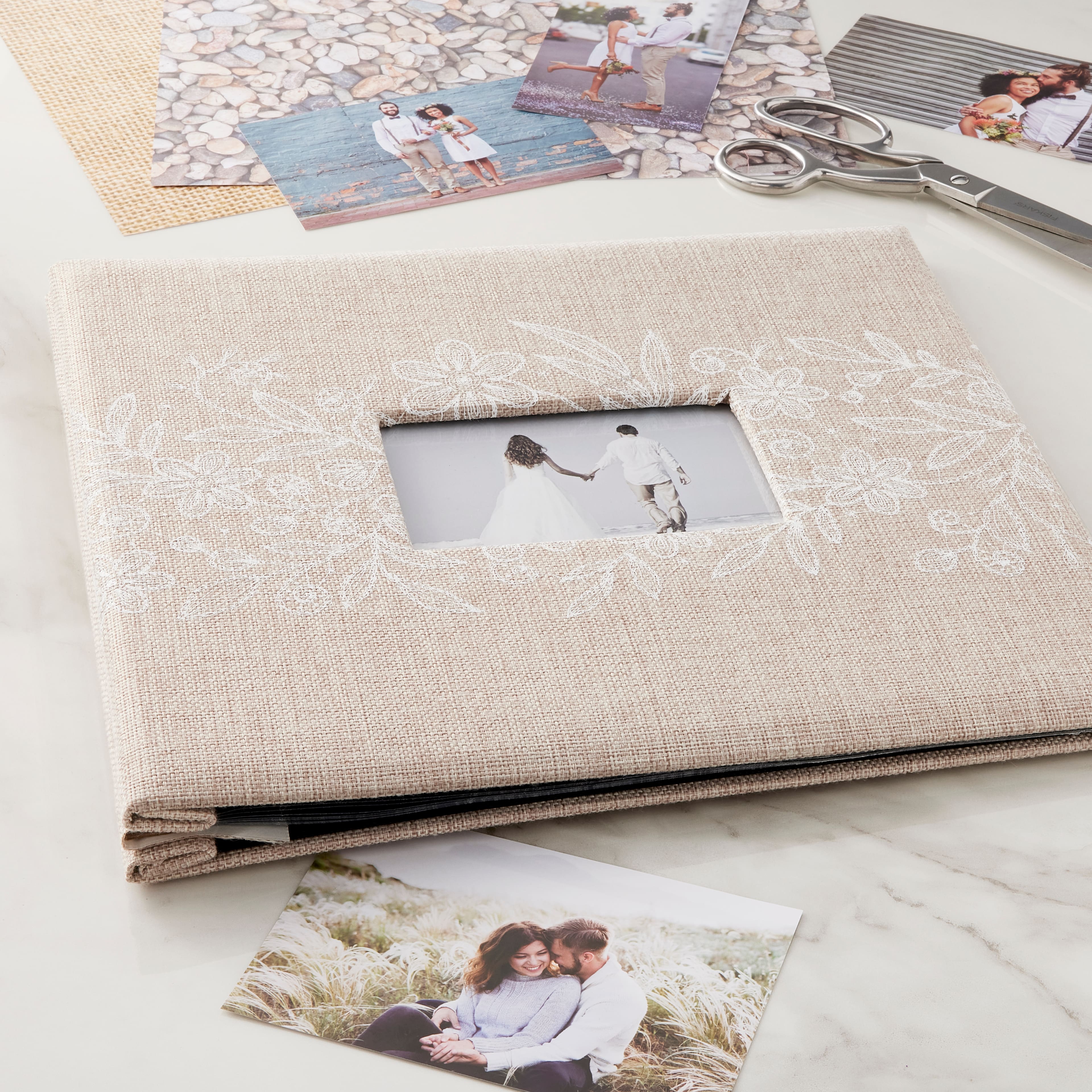 6 Pack: Floral Burlap Scrapbook Album by Recollections™