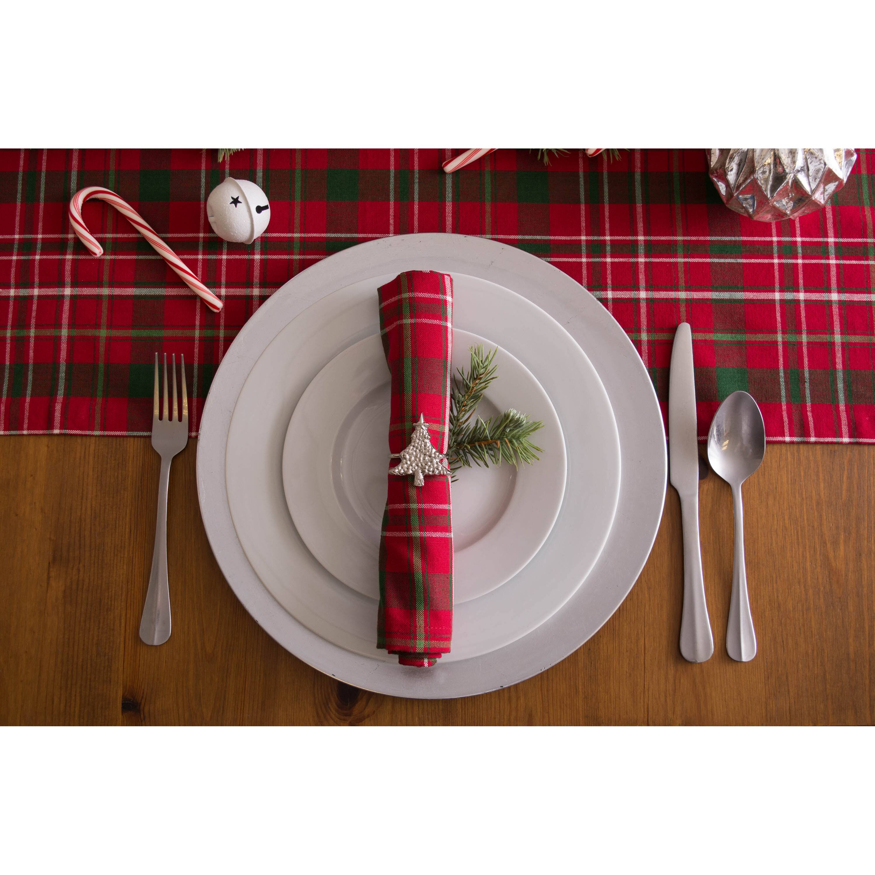 DII® 108" Tartan Holly Plaid Table Runner