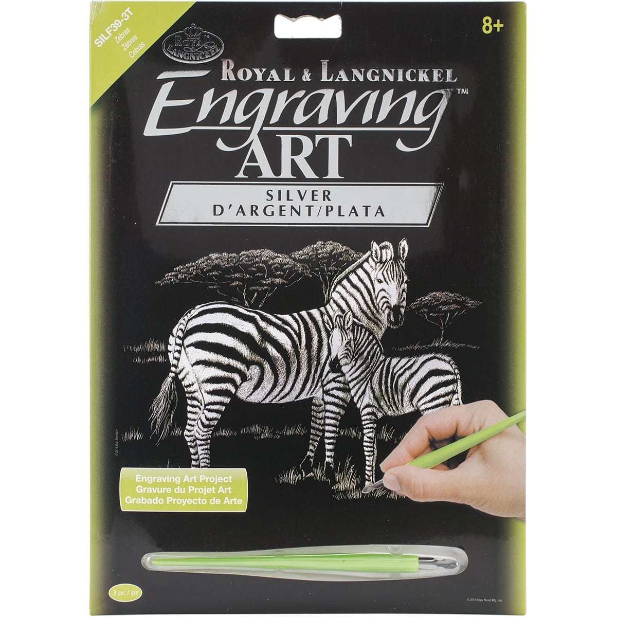 Royal &#x26; Langnickel&#xAE; Engraving Art&#x2122; Zebras Silver Foil Kit