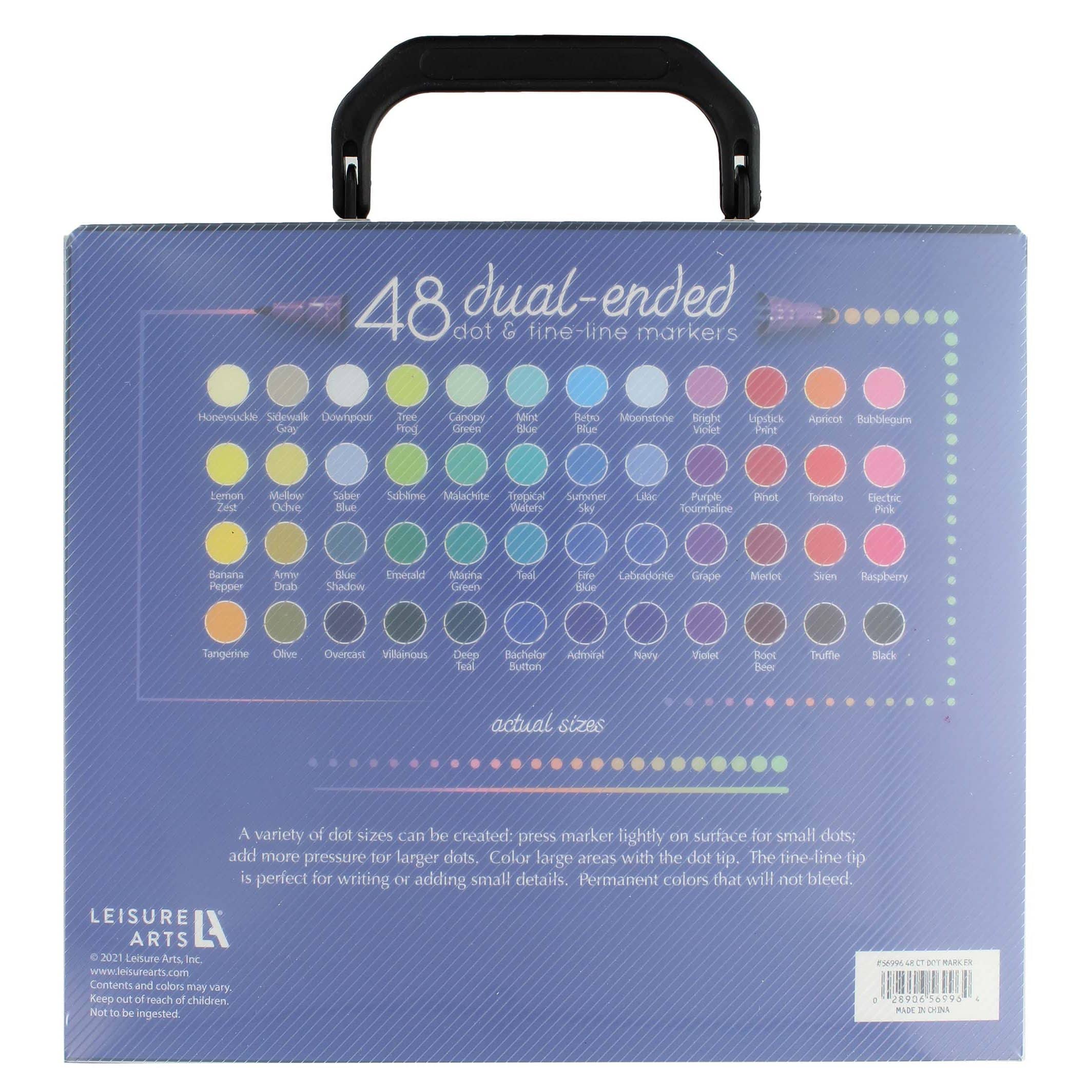 Leisure Arts&#xAE; 48 Piece Dual-Ended &#x26; Dot Marker Set