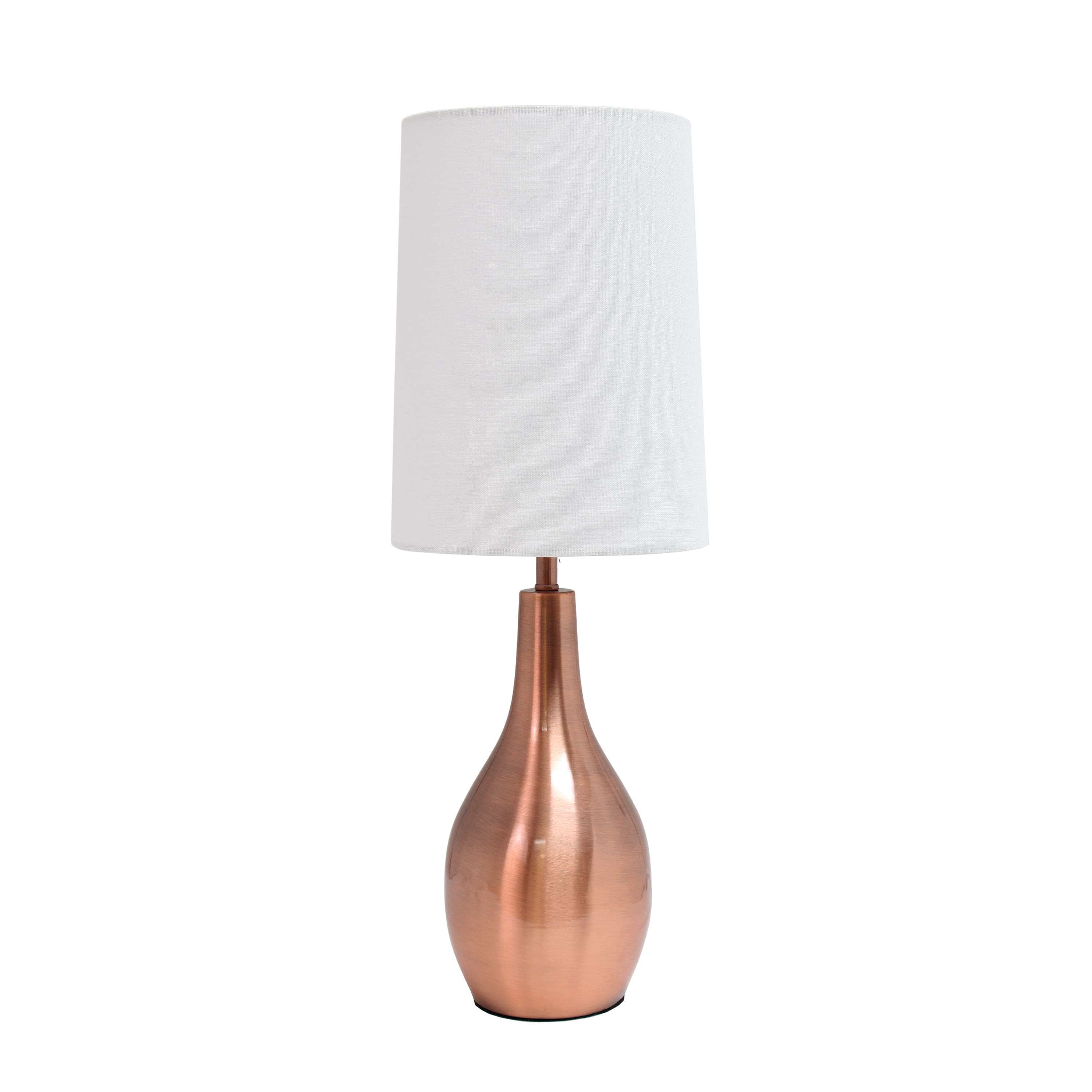 Simple Designs 19.5&#x22; Tear Drop Table Lamp with Fabric Drum Shade