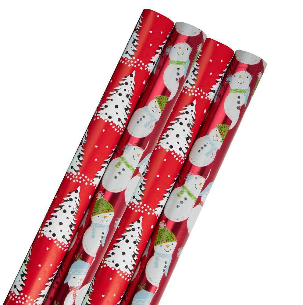 JAM Paper Holly Jolly Gift Wrap Set, 4ct.