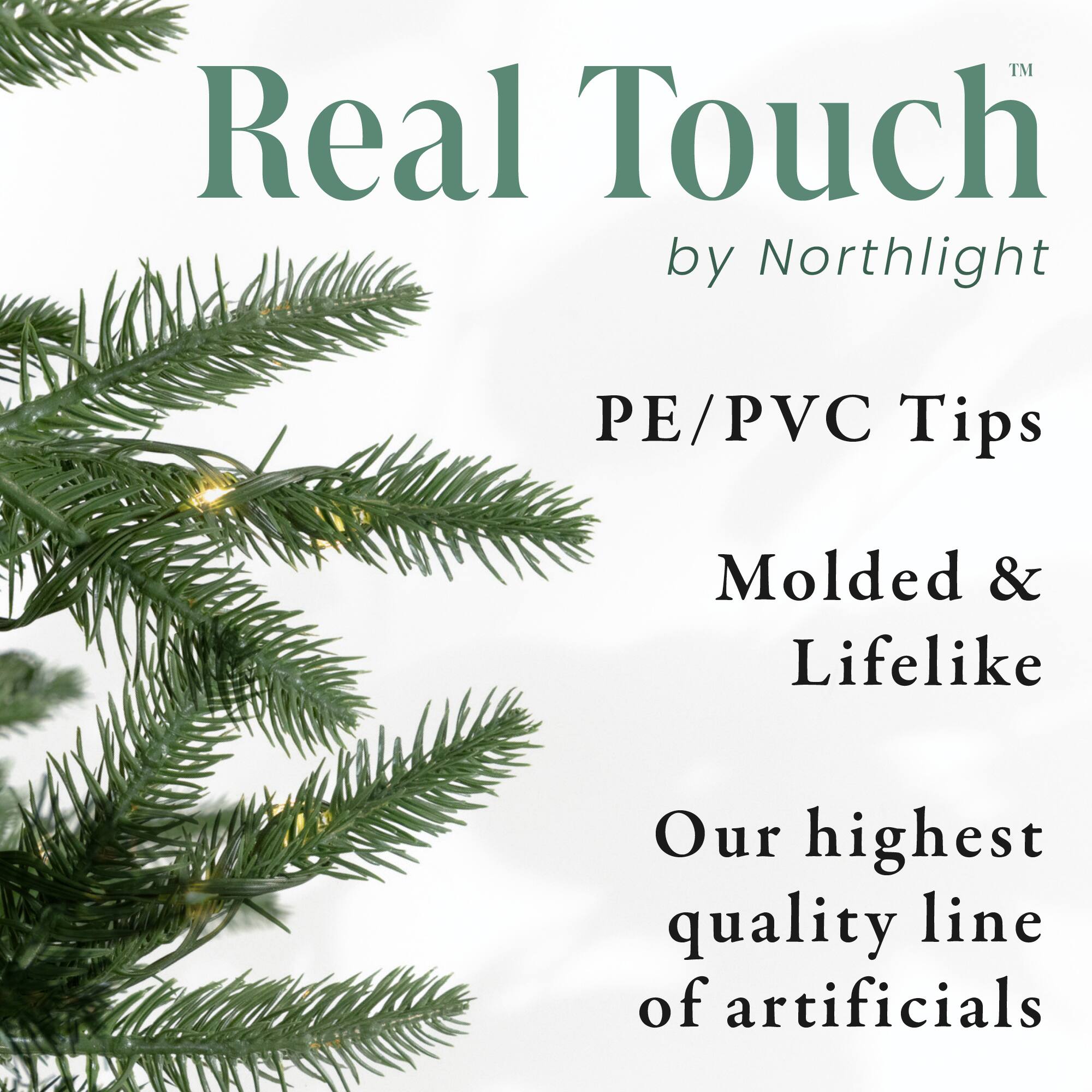 7.5ft. Pre-Lit Real Touch&#x2122;&#xFE0F; Minnesota Balsam Fir Artificial Christmas Tree, Warm White LED Lights