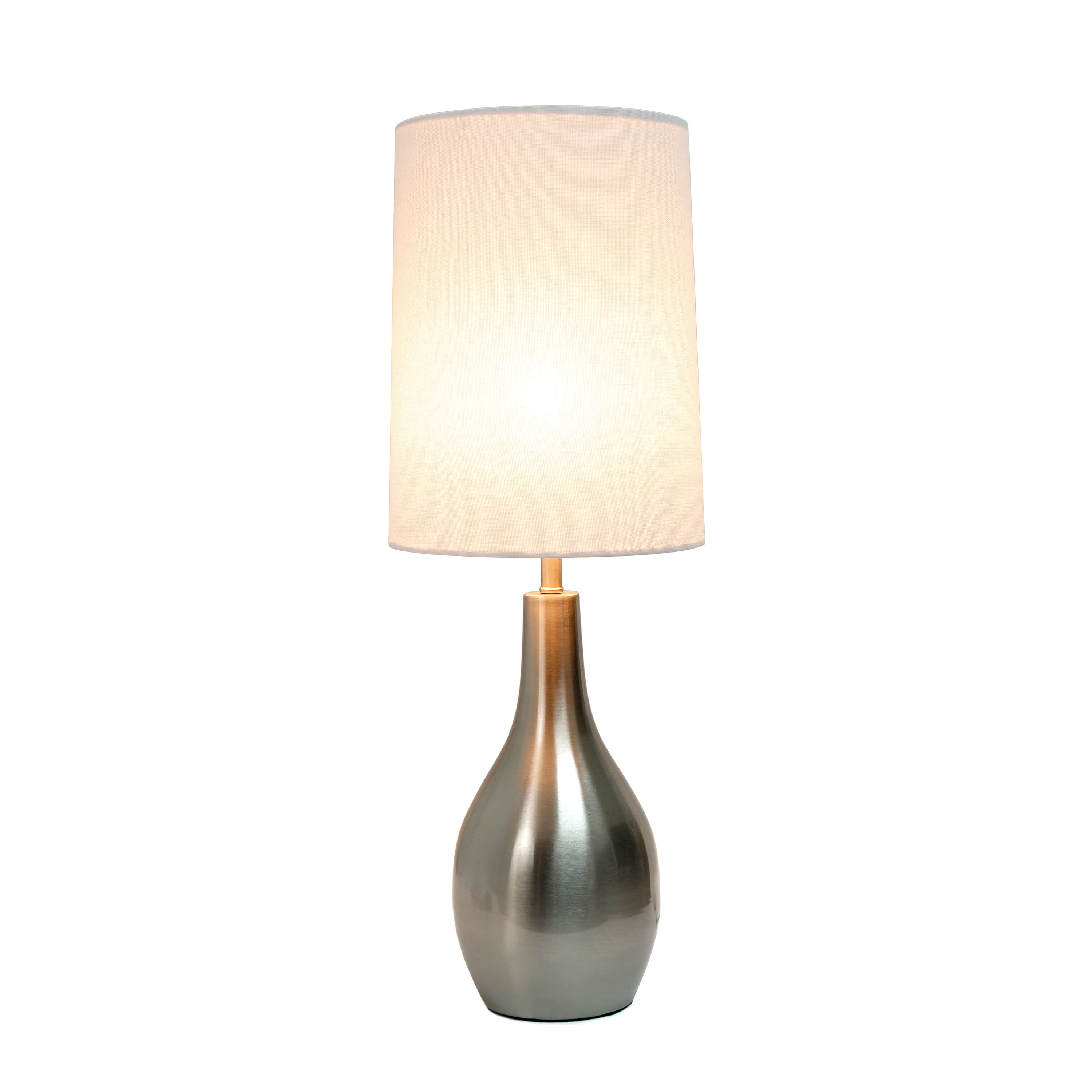 Simple Designs 19.5&#x22; Tear Drop Table Lamp with Fabric Drum Shade