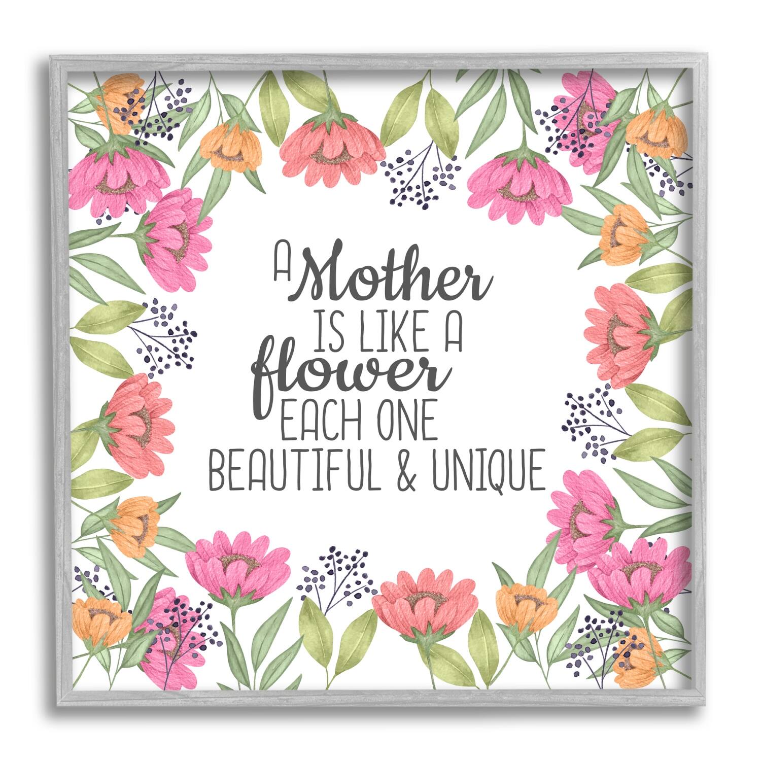 Stupell Industries Mom Beautiful & Unique Framed Giclee Art