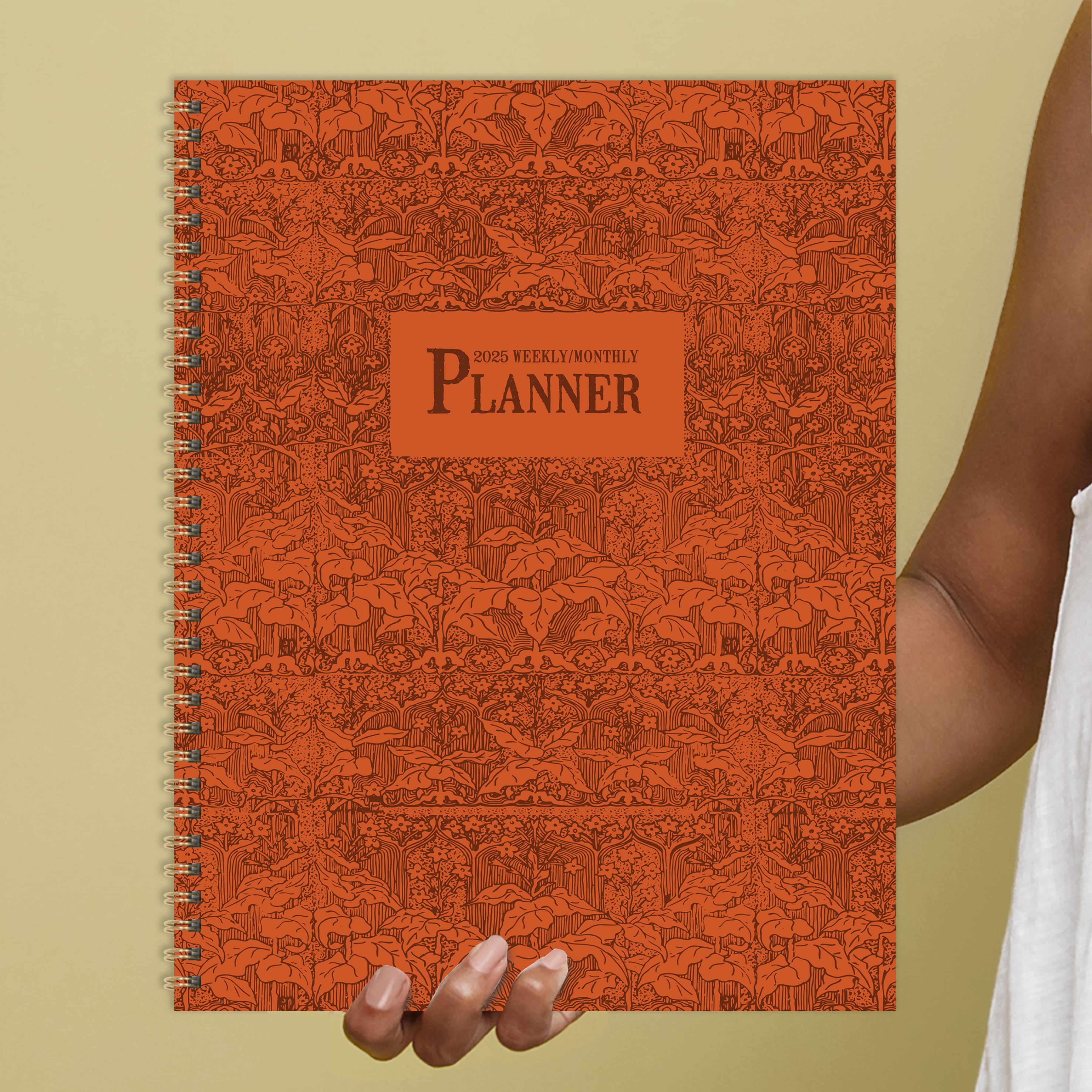 TF Publishing 2025 Large Baroque Marigold Weekly Monthly Spiral Planner