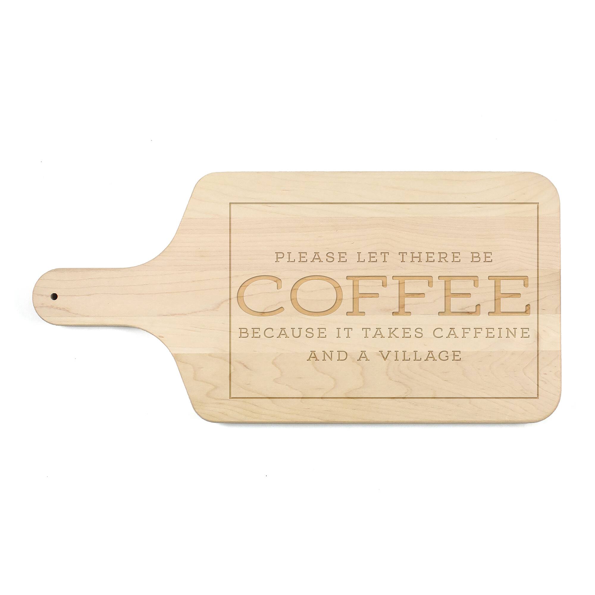 17" Caffeine Village Maple Paddle Cutting Board