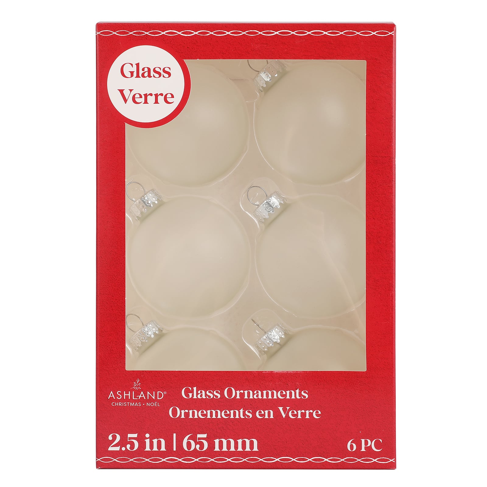 6 Pack 2.5&#x22; Frosted Glass Ball Ornaments by Ashland&#xAE;