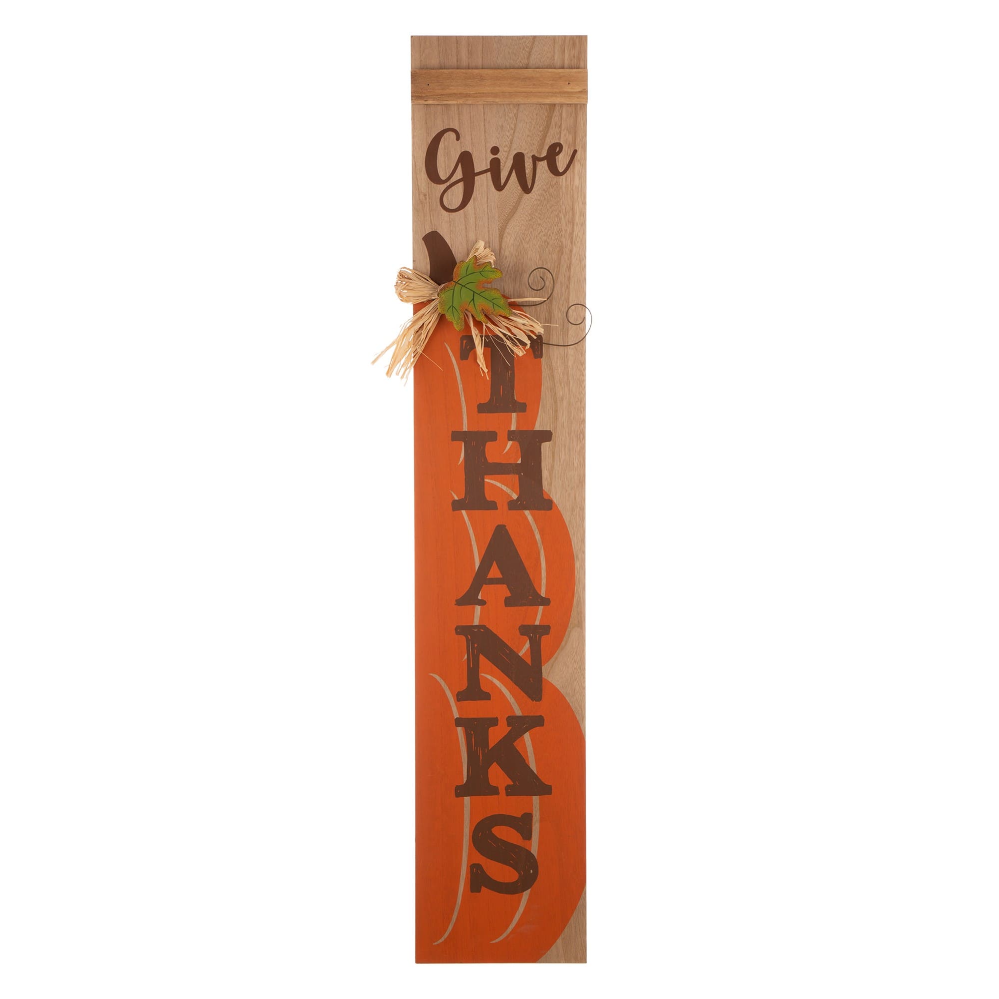 Glitzhome&#xAE; 3.5ft. Thanksgiving Wooden Pumpkin Porch Sign